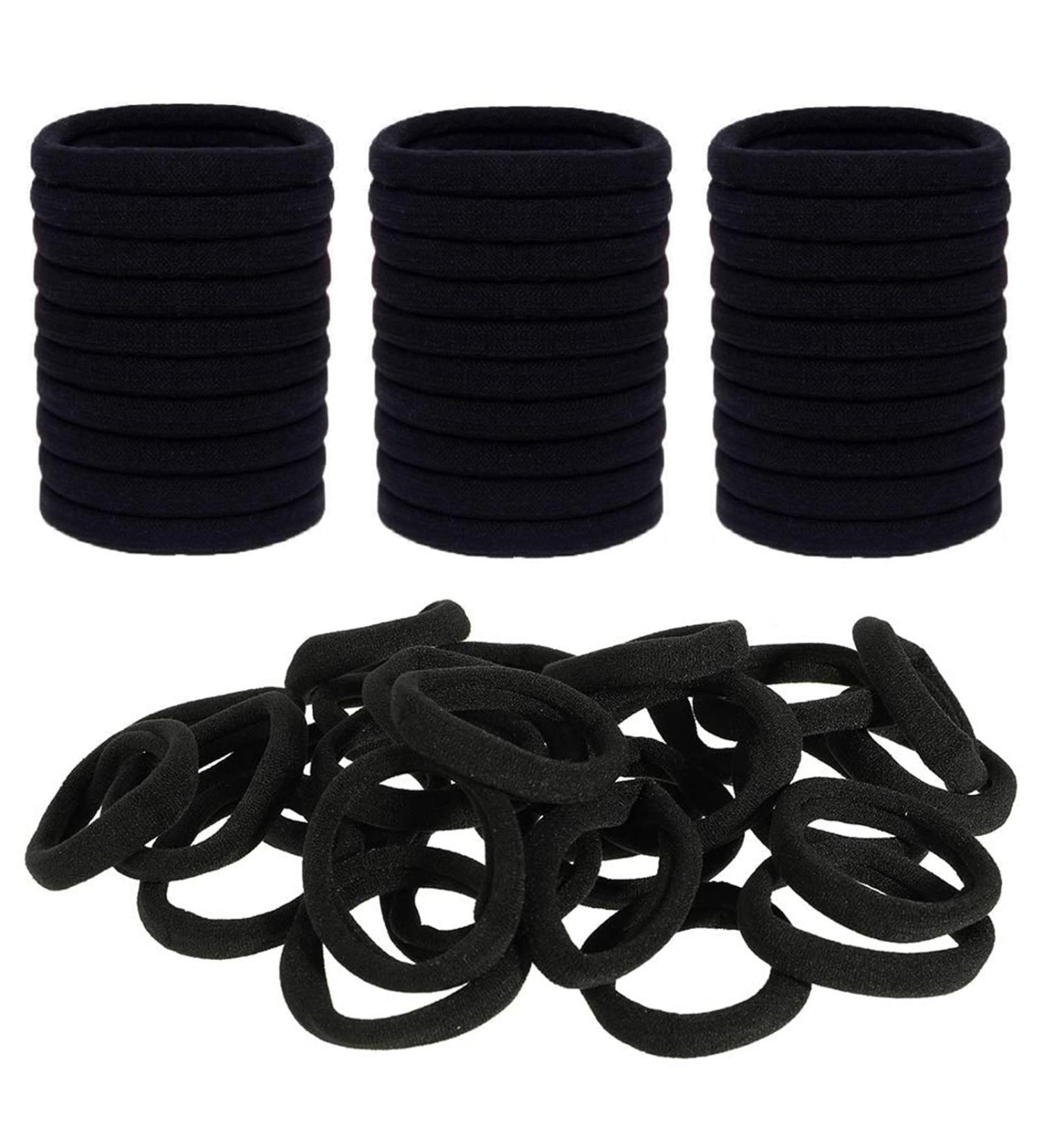 ILamourCar 50 Seamless Cotton Hair Elastics for Girls, Babies, and Women - Black - Buy Online on SooperMarket.com