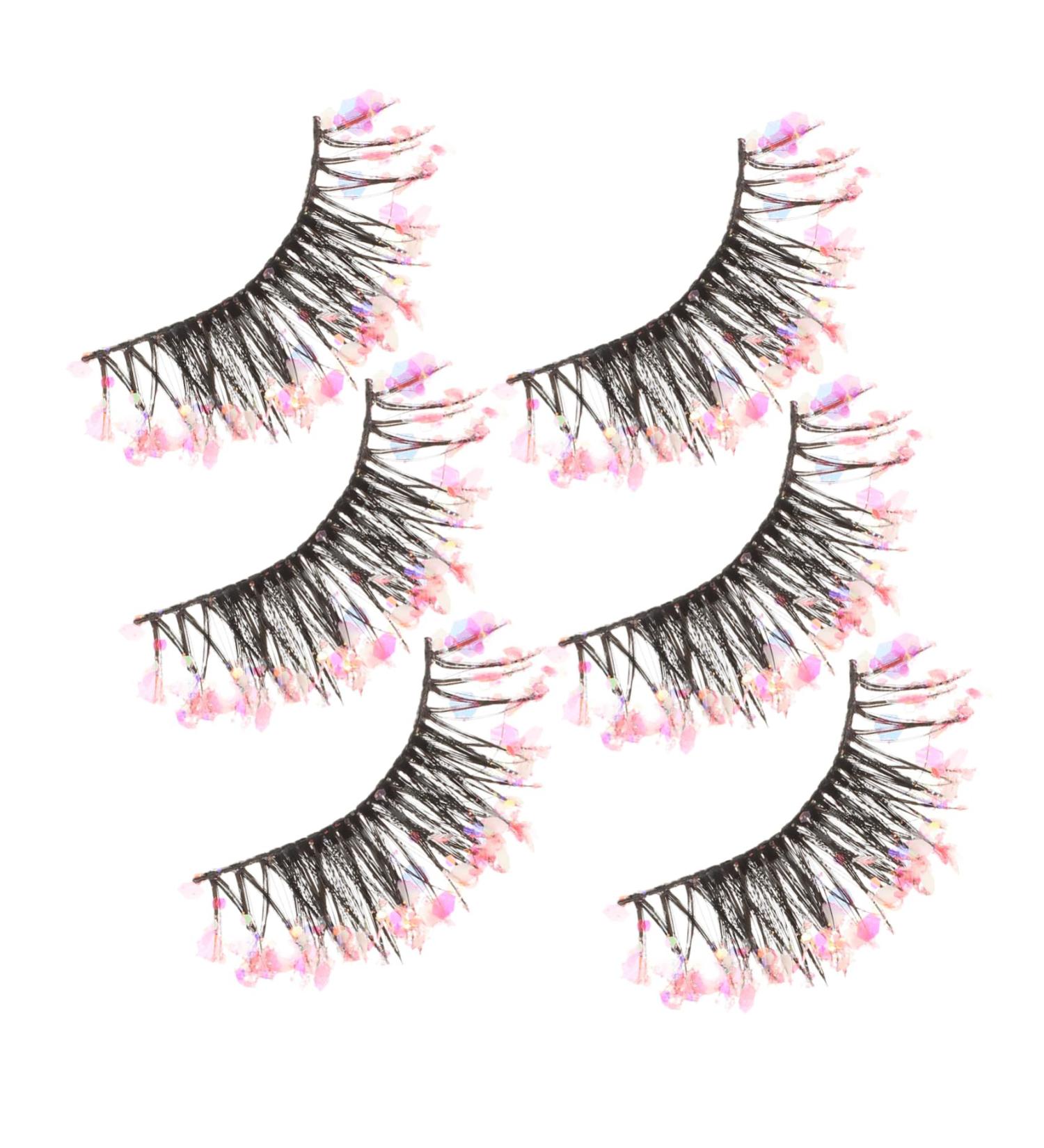 PLAFOPE 3 Pairs Fake Eyelashes Extensions Faux Eyelashes Halloween Fake Eyelashes Individual Fake Eyelashes Halloween Wispy Eyelashes Fake Lashes Glitter Eyelashes Chemical Fiber 4x1.2cm As Shown 2 - Buy Online on SooperMarket.com