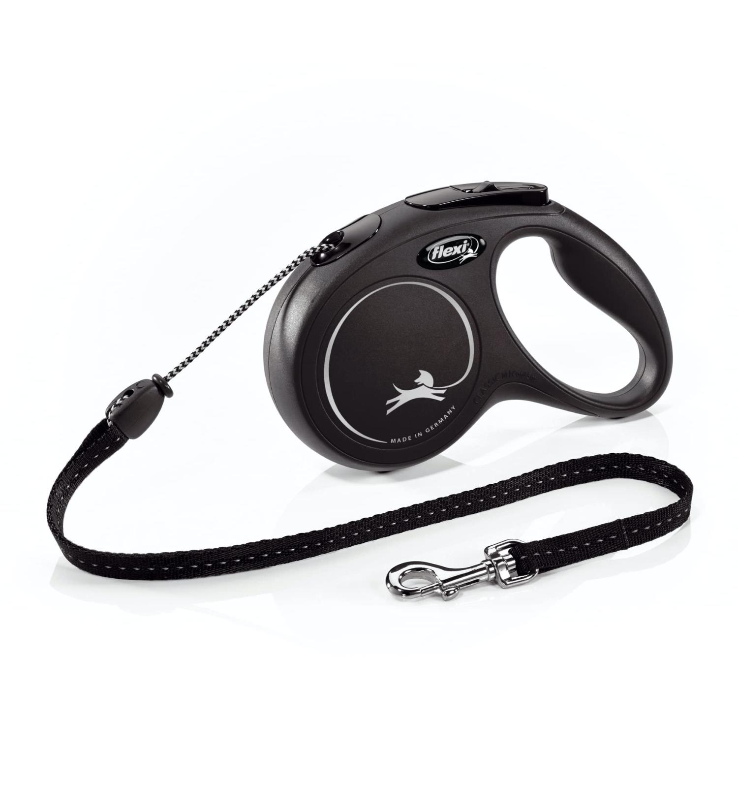 Buy Flexi Classic Retractable Dog Leash - Ergonomic Durable Tangle-Free for Dogs Up to 20 kg - 4.8 m | Size M Black - Buy Online on SooperMarket.com