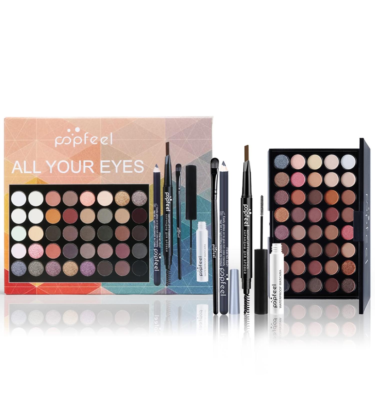 All-in-One Makeup Kit | 40 Colors Eyeshadow Palette & Full Starter Set | Perfect Christmas Gift for Women & Teens | Includes Brushes Brow Pencil & Mascara - Buy Online on SooperMarket.com