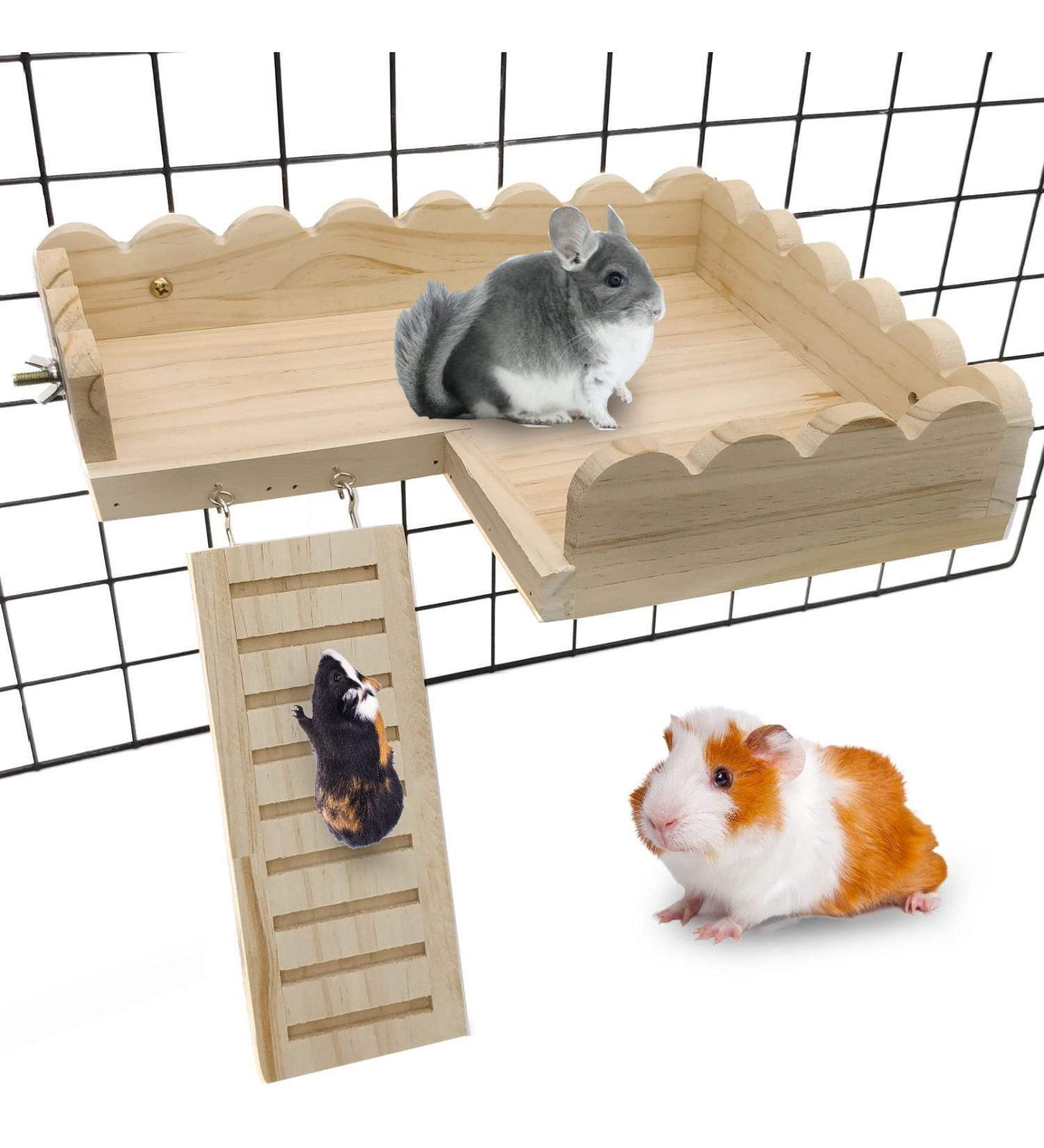 BNOSDM Hamster Wooden Platform with Climbing Ladder - Cage Accessories for Small Animals - Buy Online on SooperMarket.com