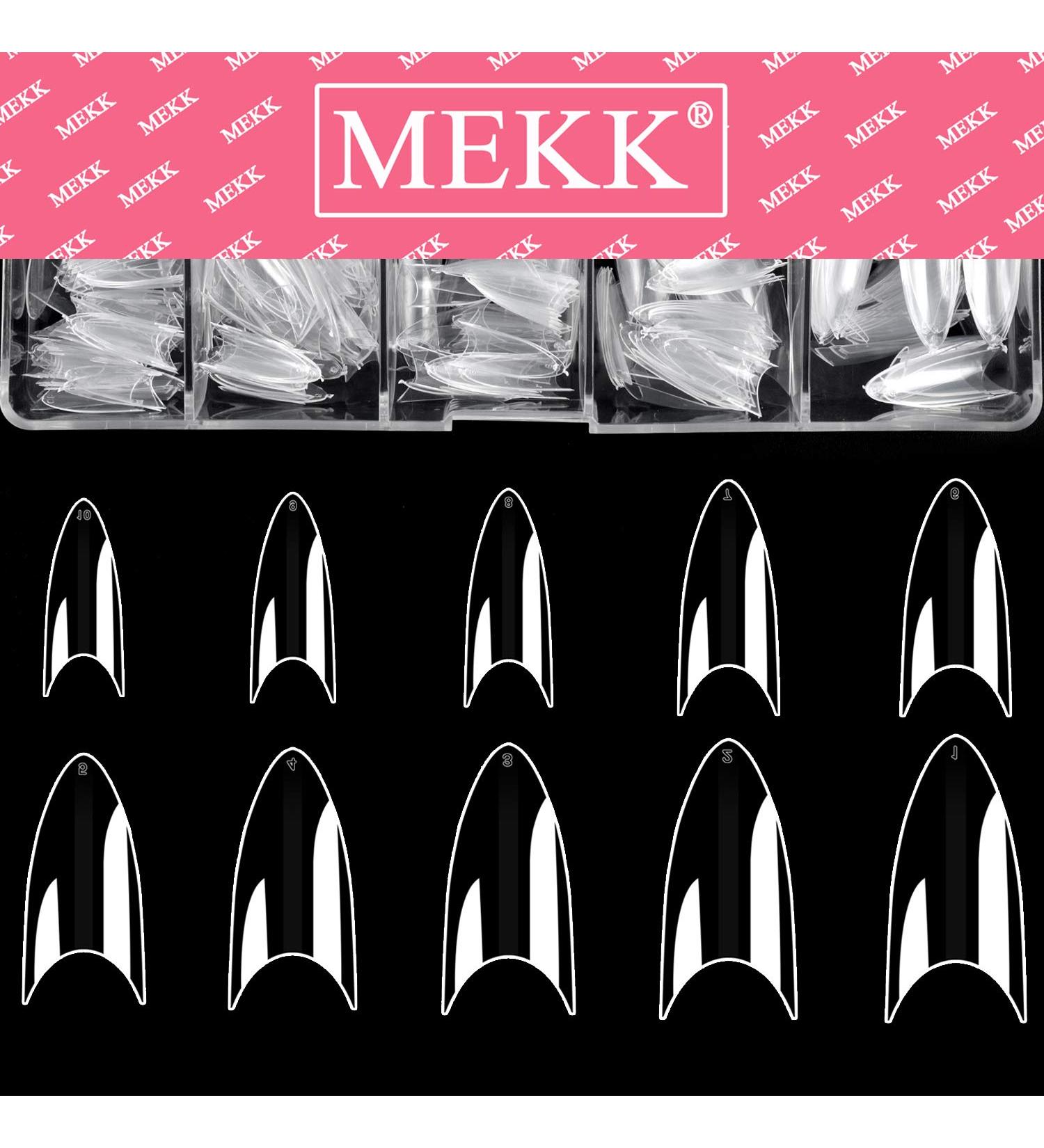 600PCS Clear Short Stiletto Nail Tips - Acrylic False Nail Tips for Salons & DIY Nail Art - 10 Sizes - Buy Online on SooperMarket.com