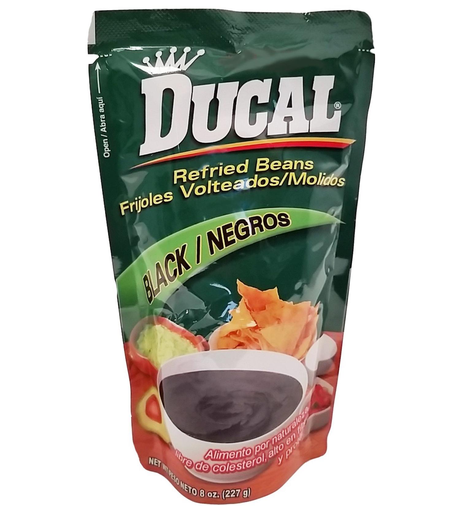 Ducal Refried Black Beans 8 oz - Frijoles Negros Refritos (Pack of 6)