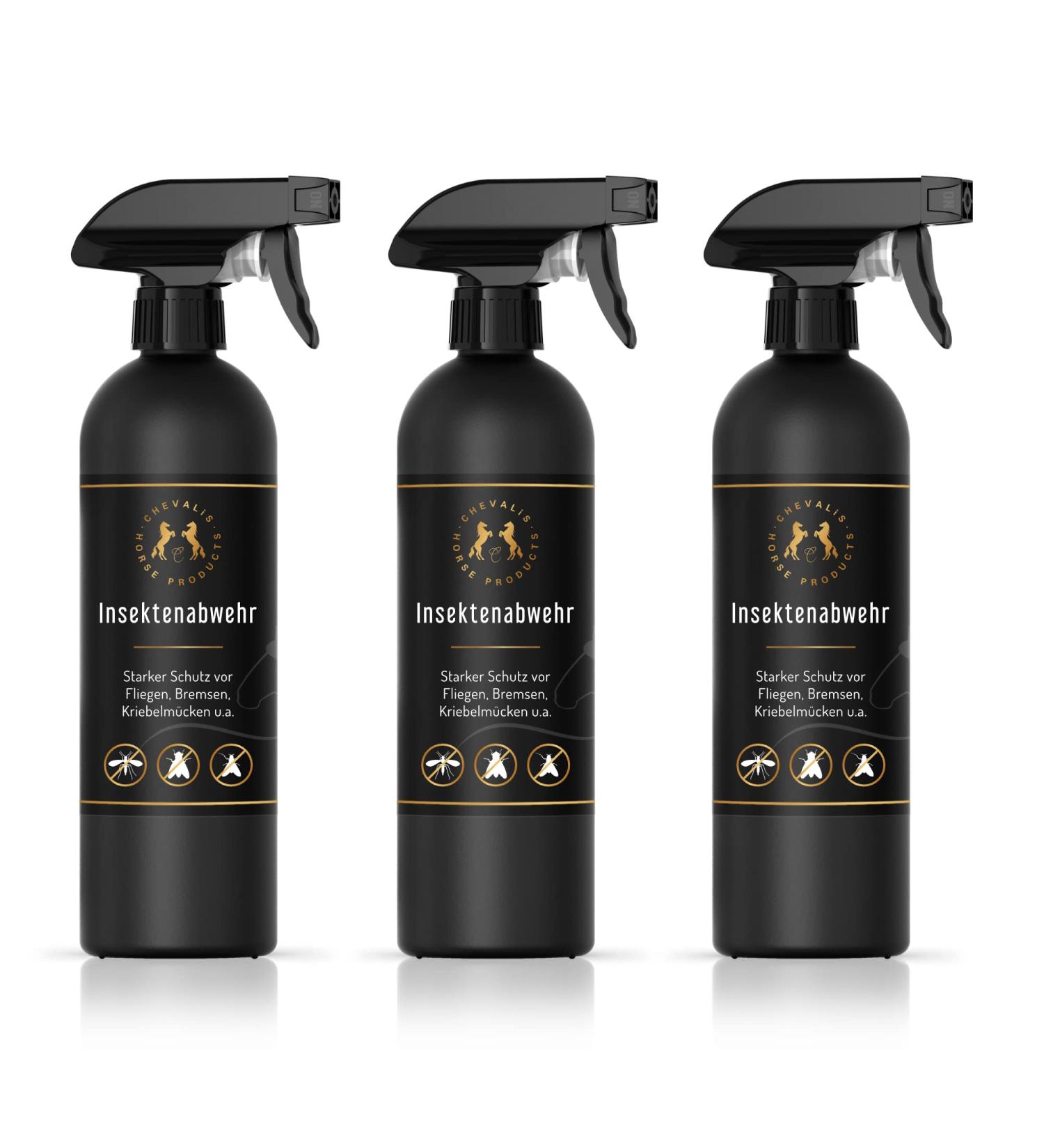 Chevalis Insect Protection Horse Spray Bottle - 3 x 500ml Empty Bottles with Essential Oils & Geraniol - Effective Against Flies Mosquitoes & Ticks - Buy Online on SooperMarket.com