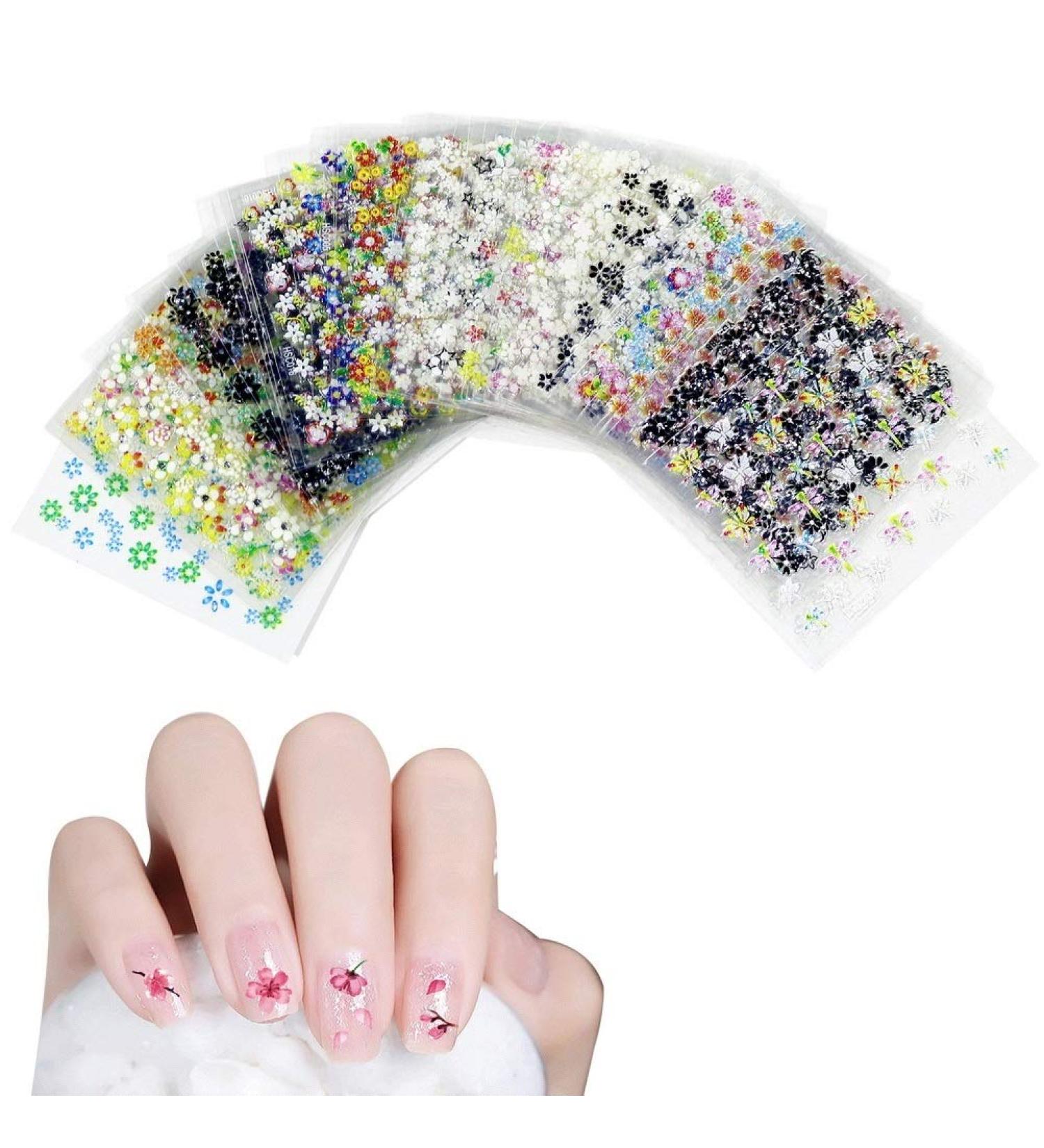 50 Leaves 3D Design Nail Stickers | Self-Adhesive 3D Nail Art for DIY | Perfect for Manicure Phone Cases & Gifts - Buy Online on SooperMarket.com