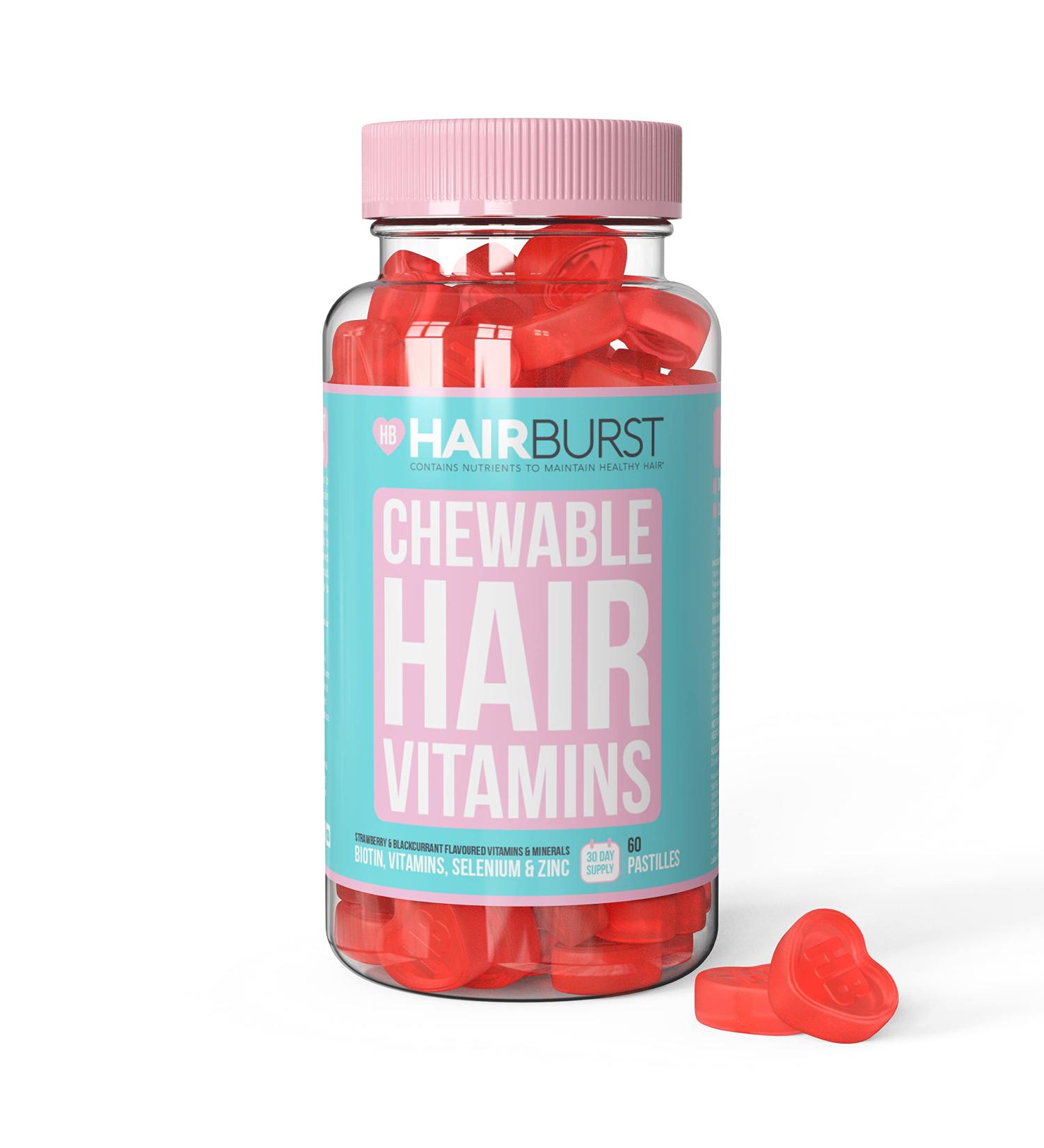 HAIR BURST Biotin Hair Gummies for Longer & Thicker Hair - Zinc, Vitamin C & Selenium - 1 Month Supply (60 Gummies) - Buy Online on SooperMarket.com