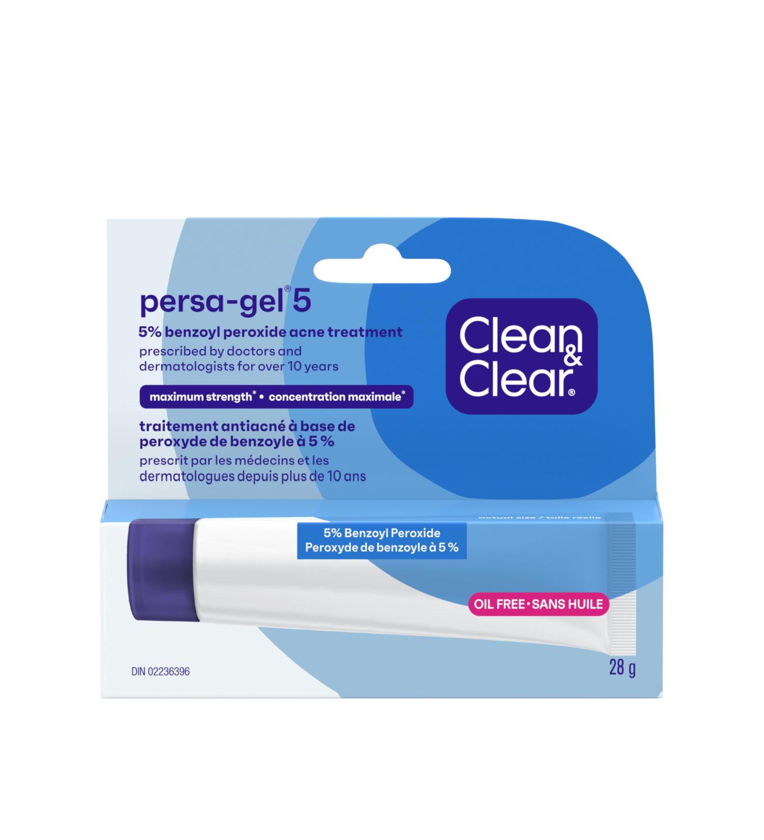 Clean & Clear Persa-Gel 5 Oil-Free Acne Spot Treatment with Maximum Strength 5% Benzoyl Peroxide Topical Pimple & Acne Medication for Face Acne Fragrance-Free 28g Acne Treatment - Maximum Strength - Buy Online on SooperMarket.com