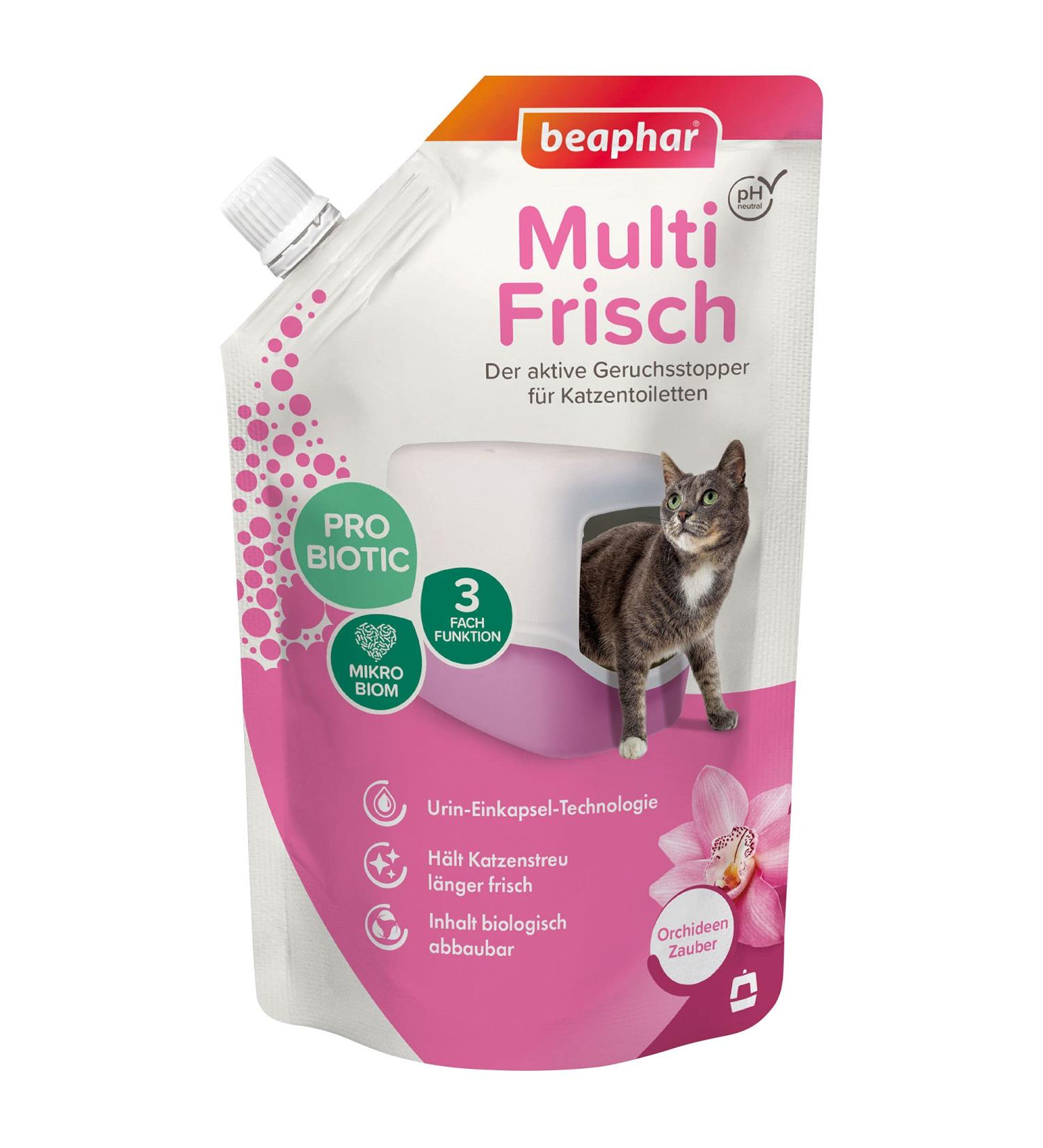 Beaphar Multi Frisch Odor Stopper for Cat Toilets - Probiotics Biodegradable pH-Neutral - 400g - Protects Microbiome - Buy Online on SooperMarket.com