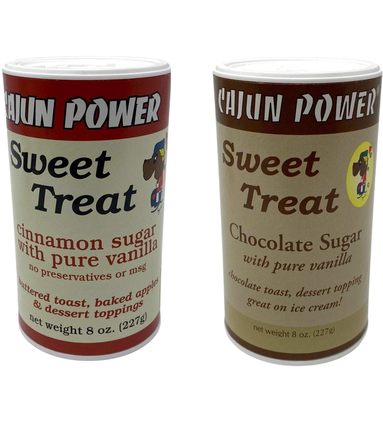 Cajun Power Sweet Treat Powder Toppings - Cinnamon Sugar and Chocolate Sugar (8oz, Pack of 2) - Buy Online on SooperMarket.com