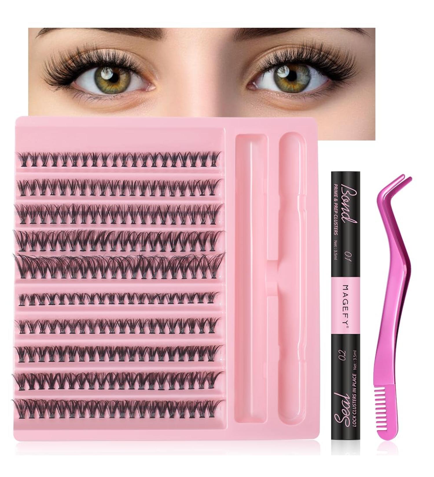 DIY Lash Extension Kit - 200pcs Individual Cluster Lashes (30D & 40D 8-16mm) | D Curl Eyelash Extensions with Bond Seal & Applicator Tool - Perfect for Home Use - Buy Online on SooperMarket.com