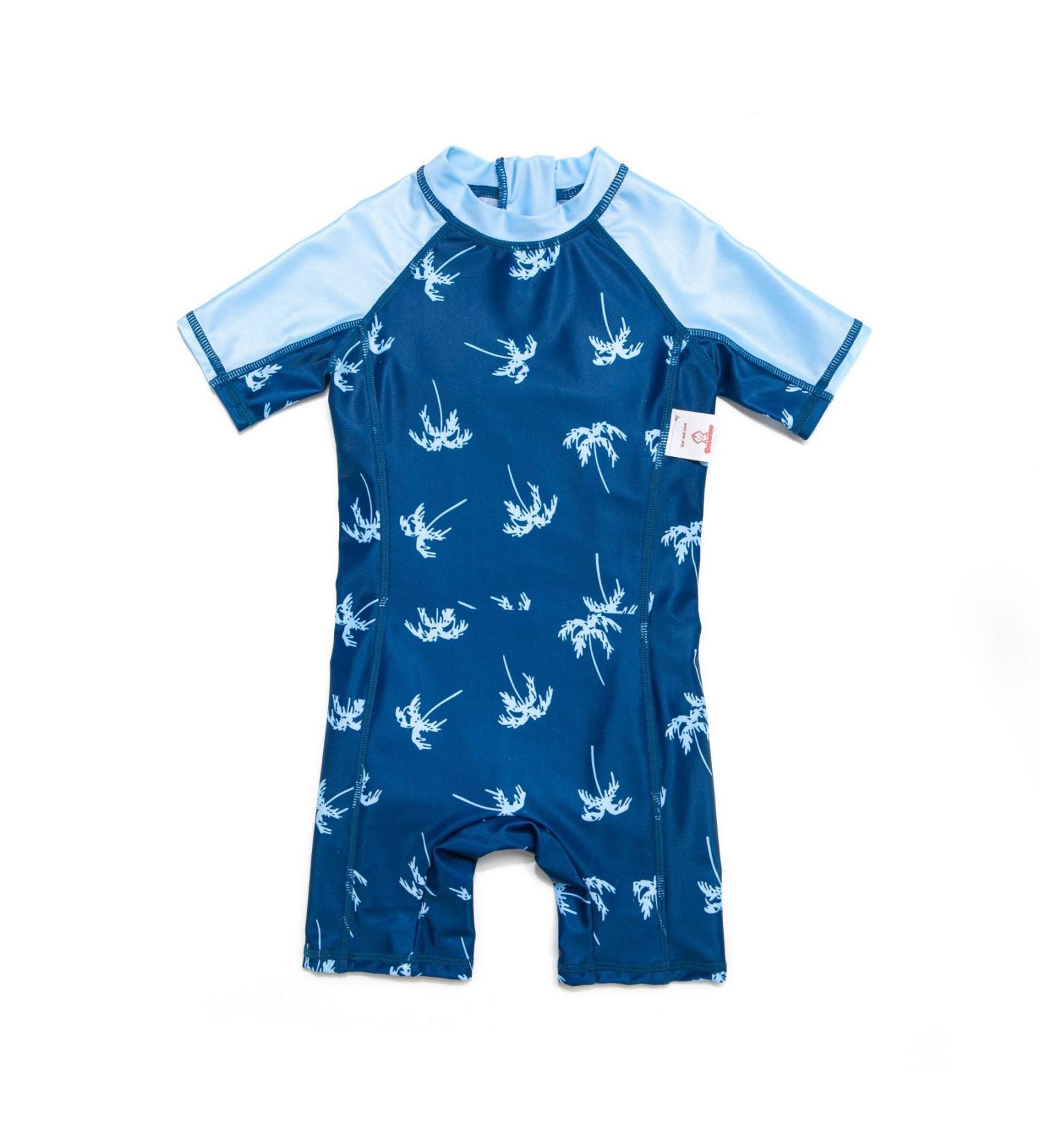 BONVERANO Baby Boy All-in-one Sunsuit/Swimsuit UPF50+ with Cap, 2-3 Years, Coconut Tree Print - Buy Online on SooperMarket.com