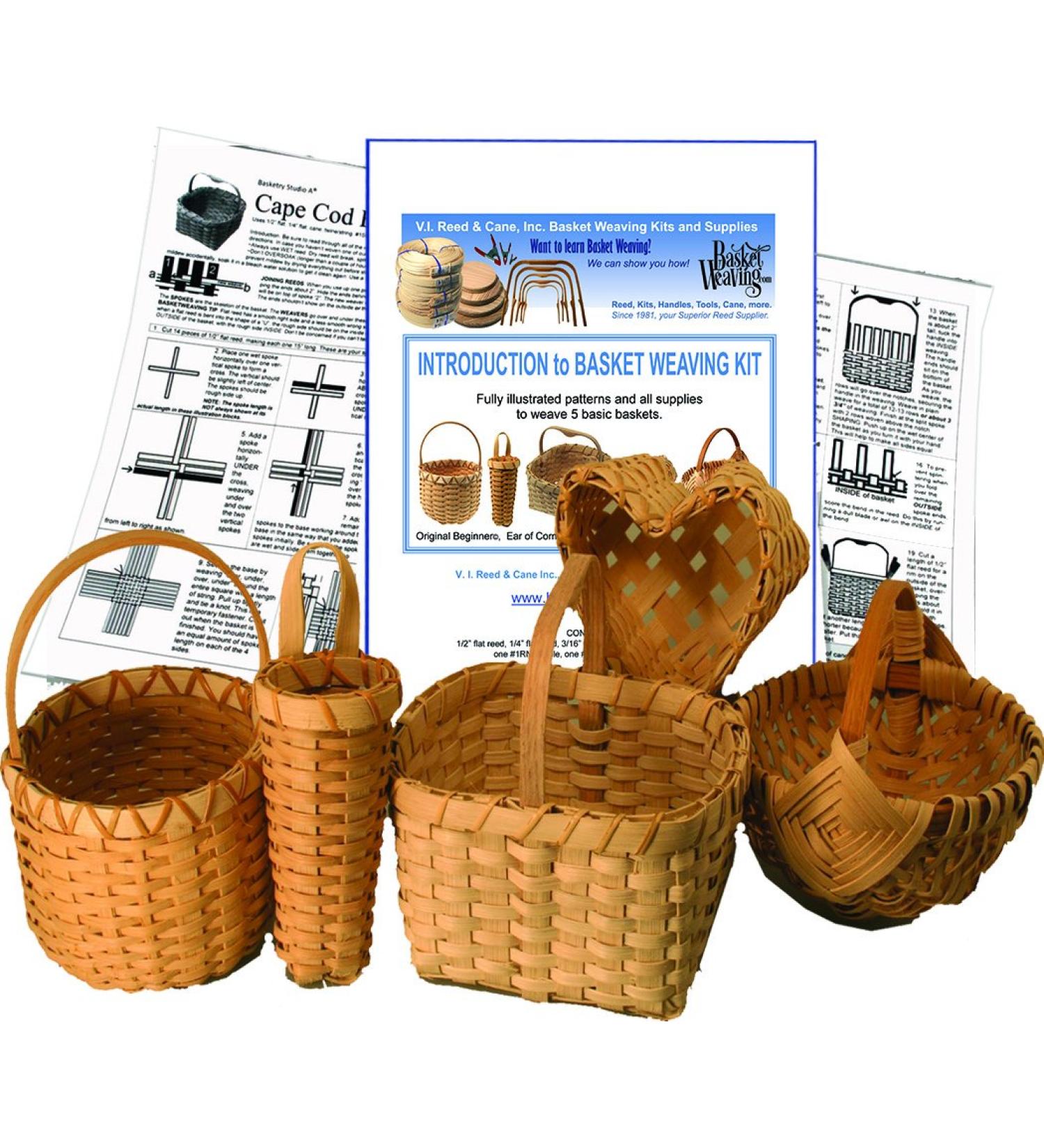 Introduction to Basket Weaving Kit for 5 Baskets