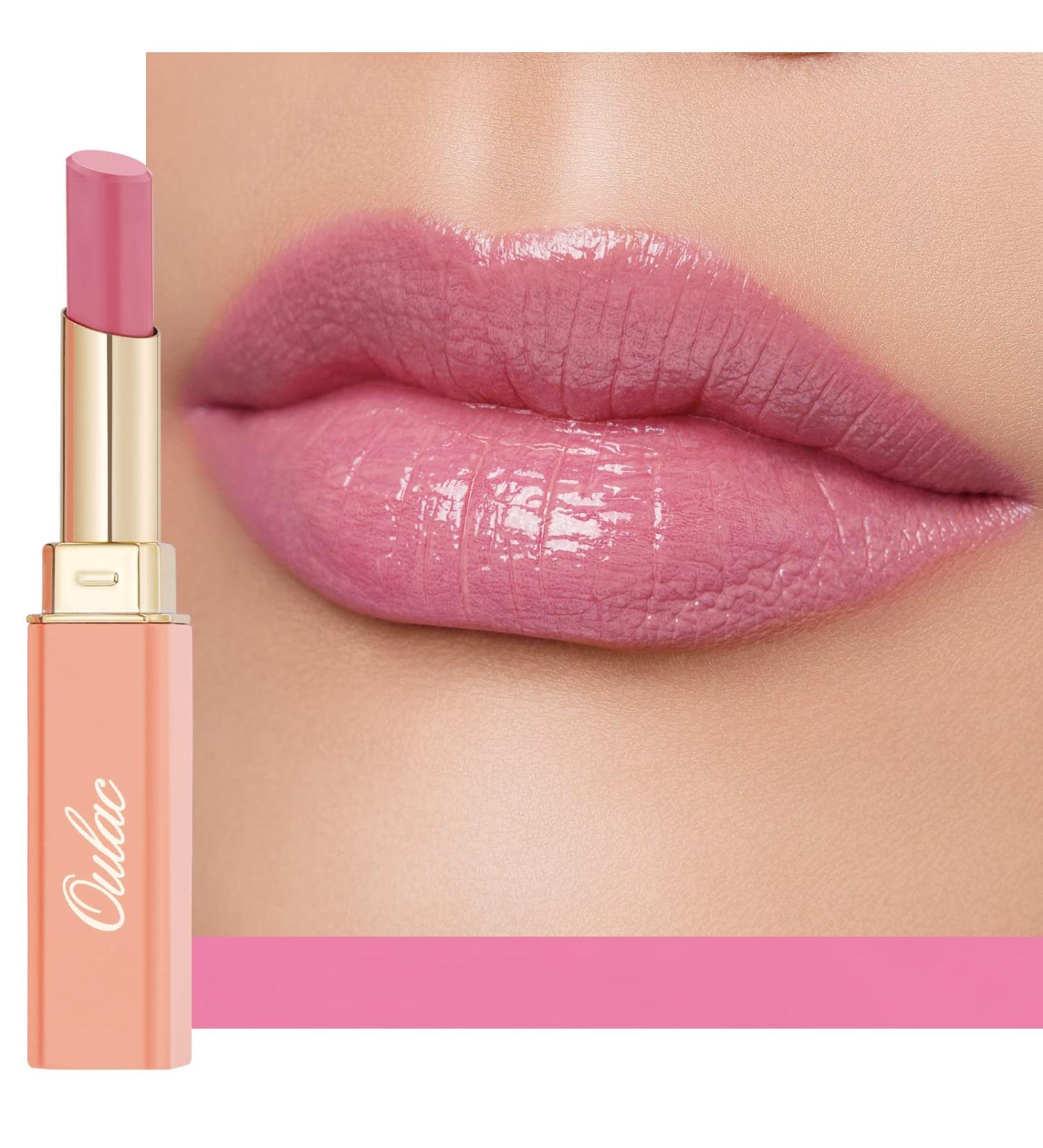 Oulac Mauve Pink Lipstick - Moisturizing Tinted Lip Balm | Sheer Shine Vegan Formula for Hydrated Lips | Lightweight & Juicy Finish - 2.2g/0.07oz - Buy Online on SooperMarket.com