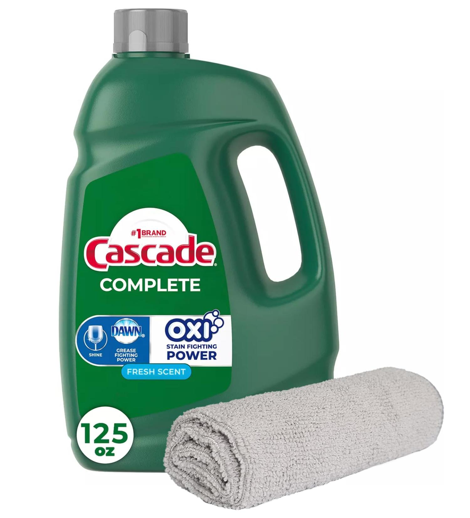 PURPUR Cloth & Cascade Oxi Gel Dishwasher Liquid Detergent Bundle - Stain Fighting Power & Fresh Scent 125 Fl Oz - International Shipping Available - Buy Online on SooperMarket.com
