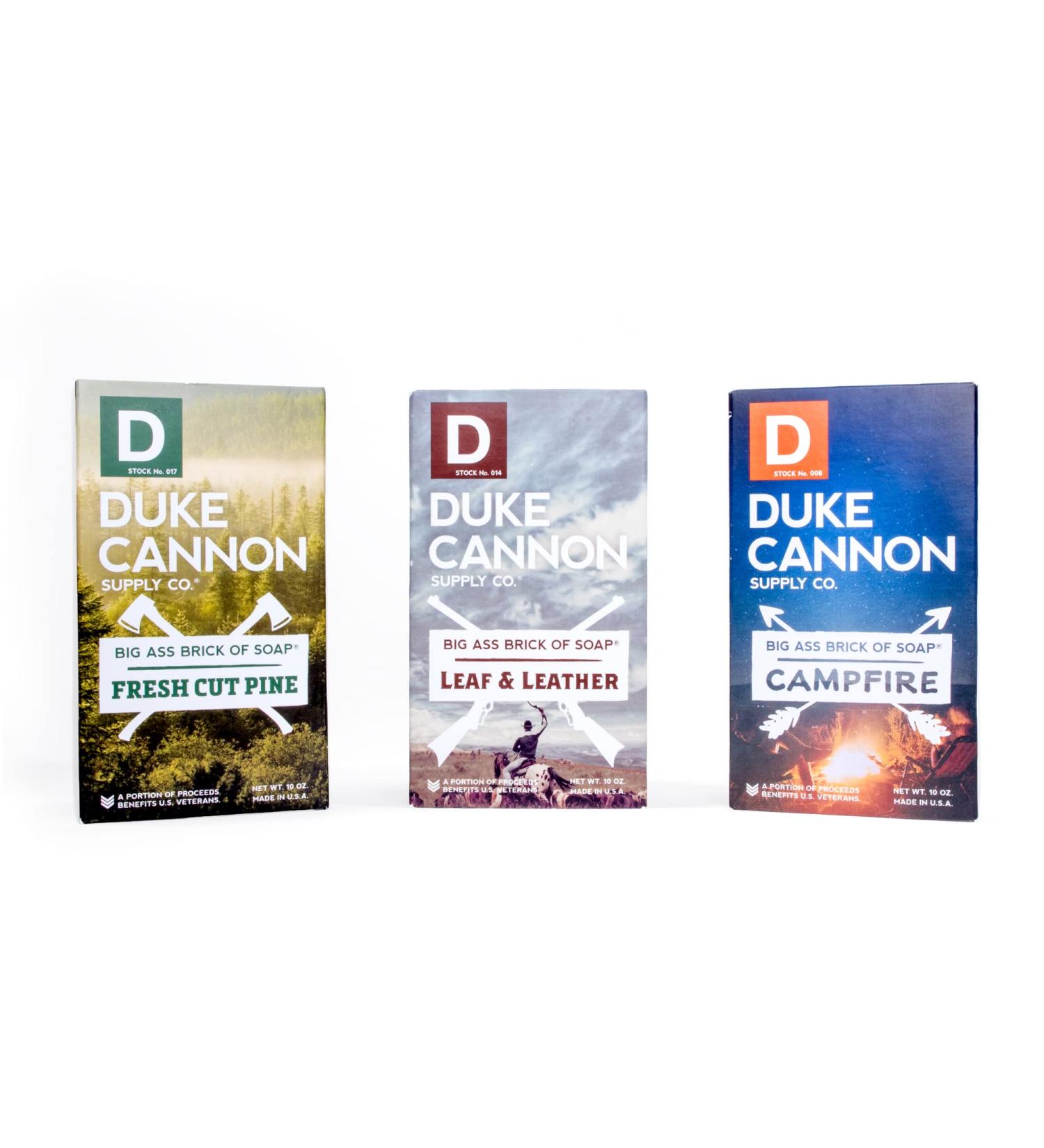 Duke Cannon Great American Frontier Men's Big Brick of Soap Set - Fresh Cut Pine, Leaf & Leather, Campfire - Buy Online on SooperMarket.com