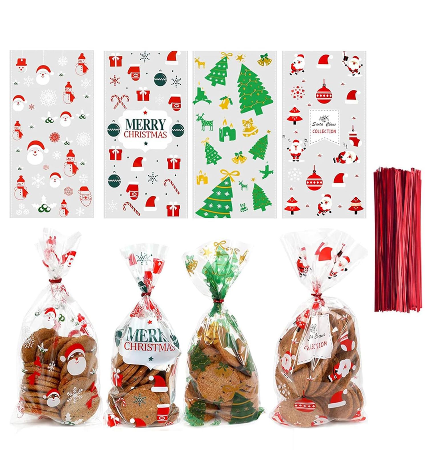 Christmas Cellophane Bags Christmas Candy Bags with Twist Ties Xmas Party Gift Bags Christmas Candy Cookie Bags Goodies Treat Bags for Christmas Party Supply Party Favor 50pcs - Buy Online on SooperMarket.com