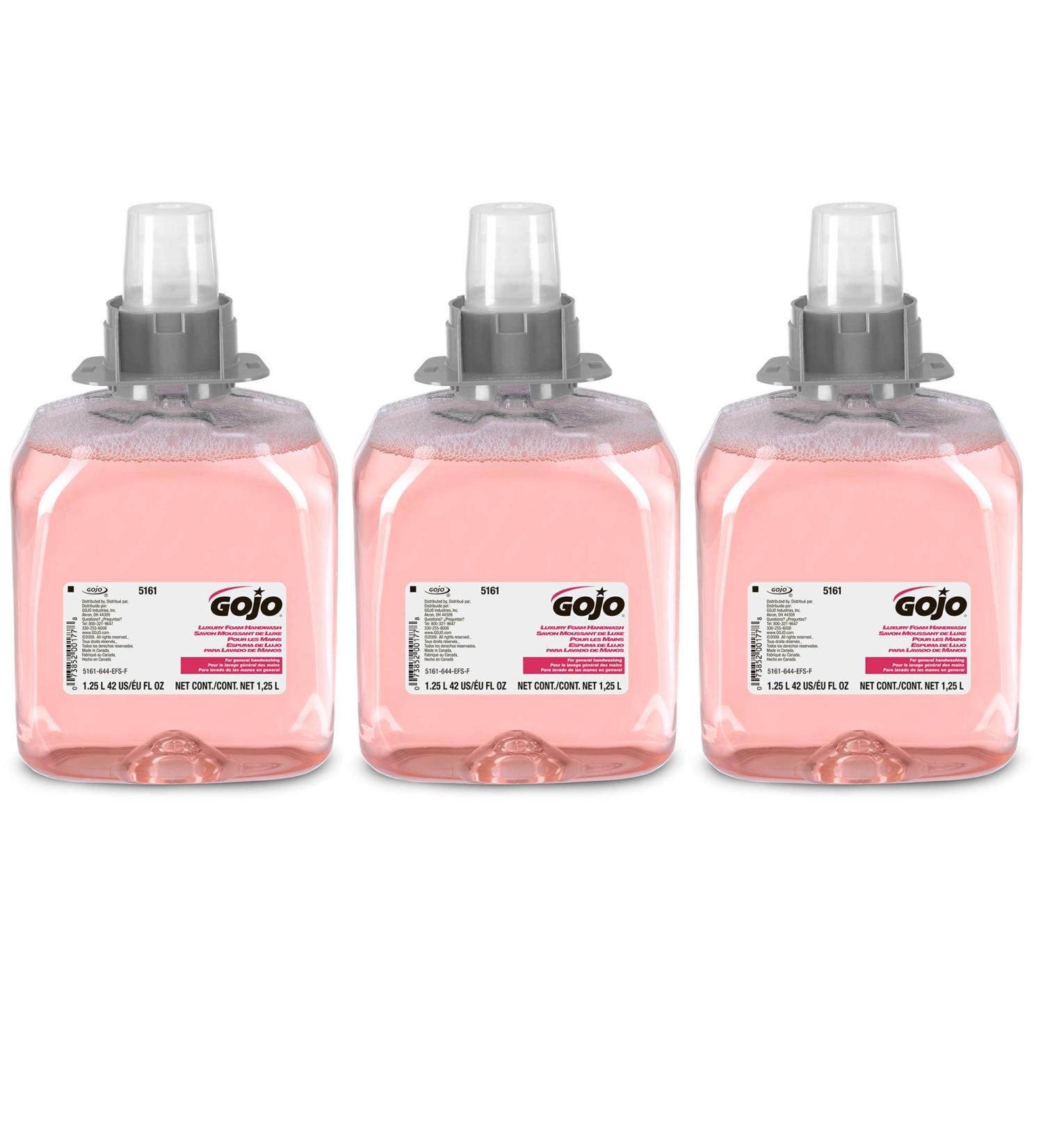 GOJO FMX-12 Luxury Foam Handwash Cranberry Scent EcoLogo Certified 1250 mL Soap Refill - Pack of 3 - Buy Online on SooperMarket.com