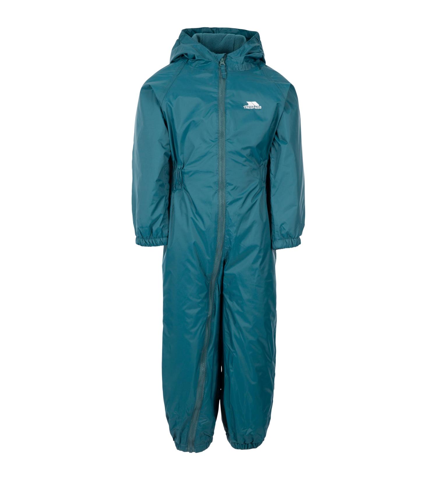 Trespass Kids Unisex Button Rain Suit 7-8 Years Teal - Waterproof Outdoor Gear - Buy Online on SooperMarket.com