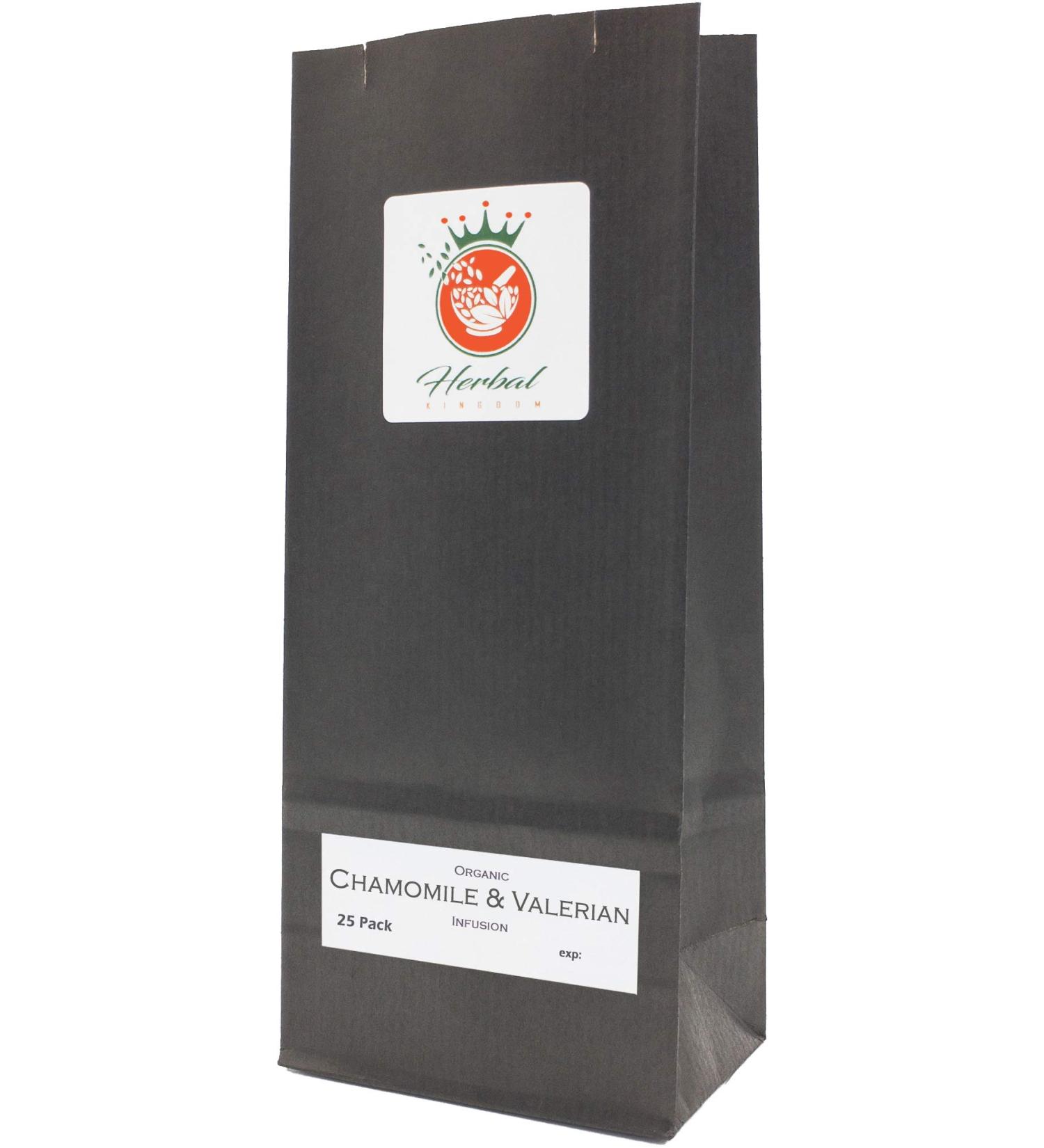 Chamomile Flower and Valerian Root Organic Herbal Infusion (25 Unbleached Tea Bags - 50g) - Buy Online on SooperMarket.com