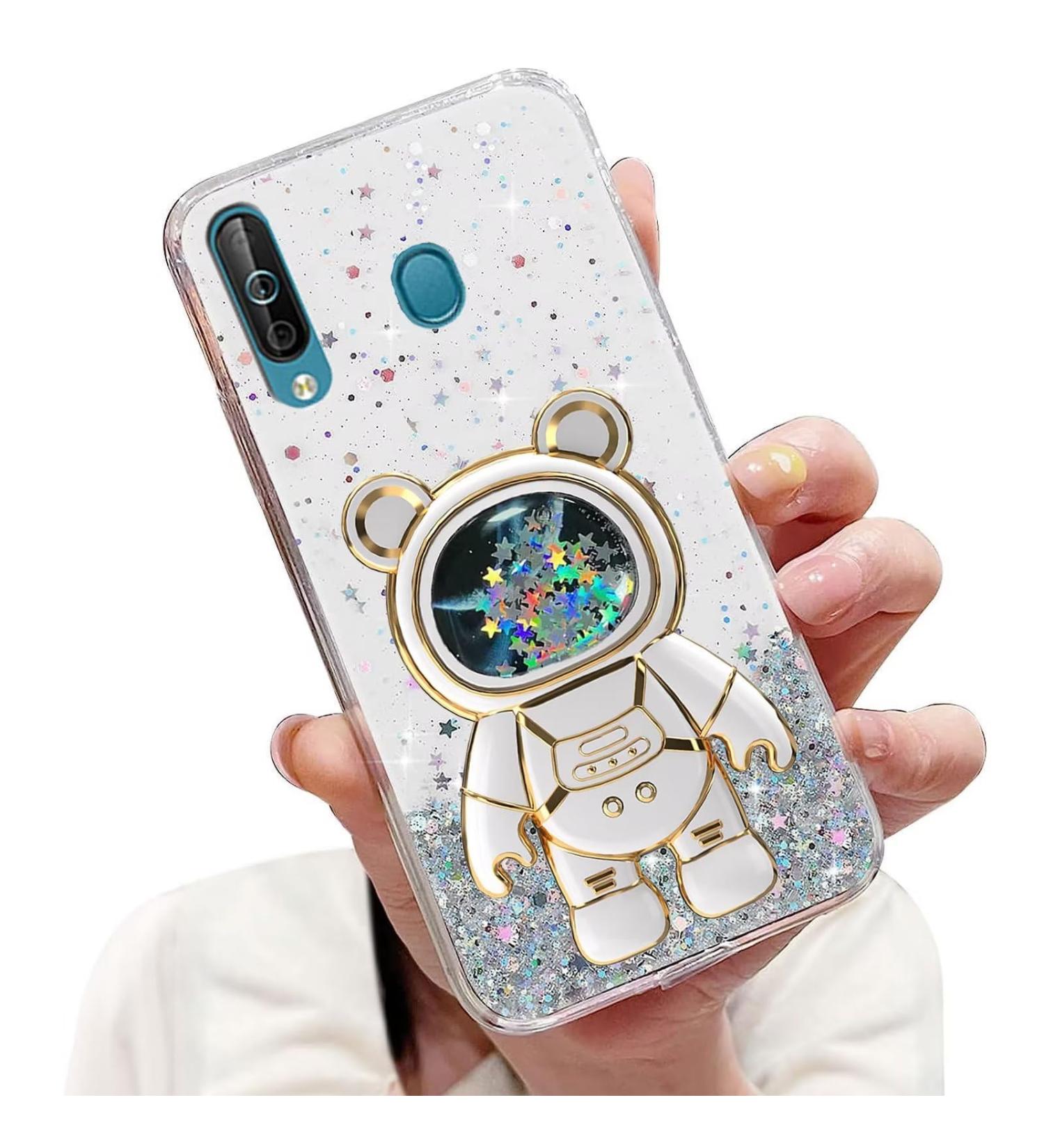 Buy Tivenfezk Nadoli Soft Silicone Case for Samsung Galaxy A40 - Glitter Astronaut Stand Transparent Protective Cover - Buy Online on SooperMarket.com