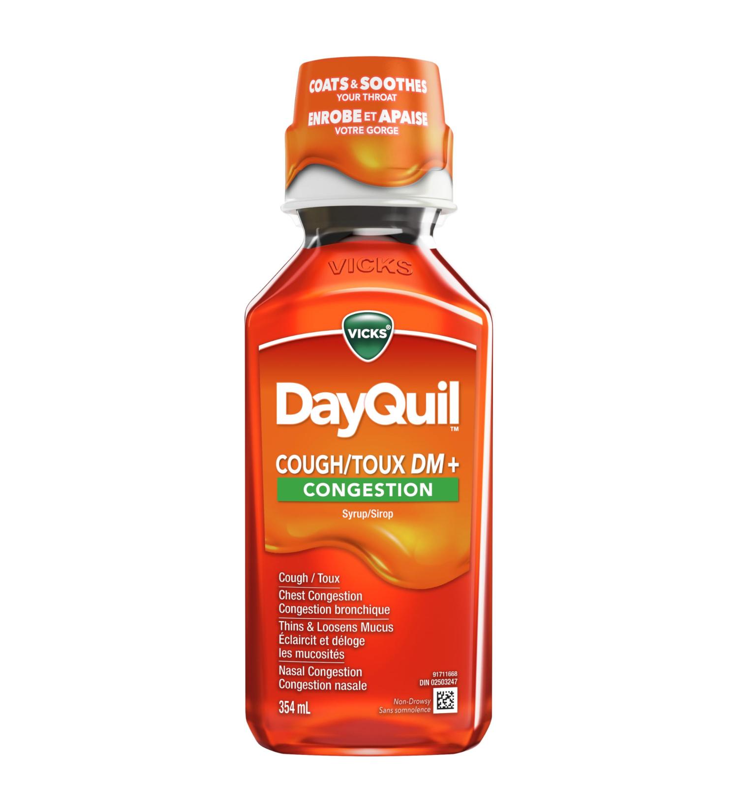 Vicks DayQuil Cough & Congestion Non-Drowsy Liquid Medicine Non-Drowsy Daytime Relief for Cough Mucus and Congestion Citrus Flavour 354ml - Buy Online on SooperMarket.com