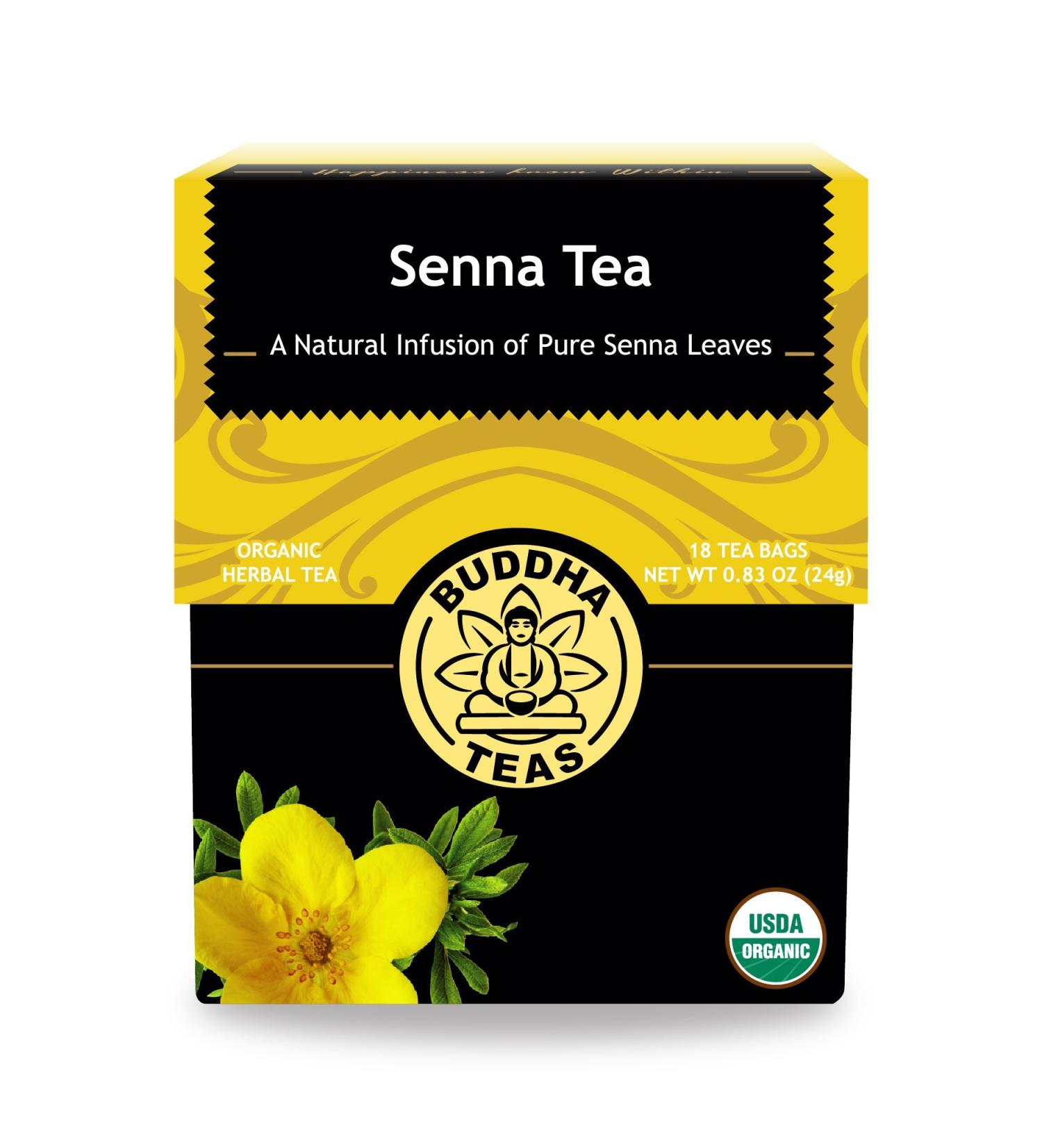 Organic Senna Tea - USDA & OU Kosher, 18 Bleach-Free Bags | Buddha Teas - Buy Online on SooperMarket.com