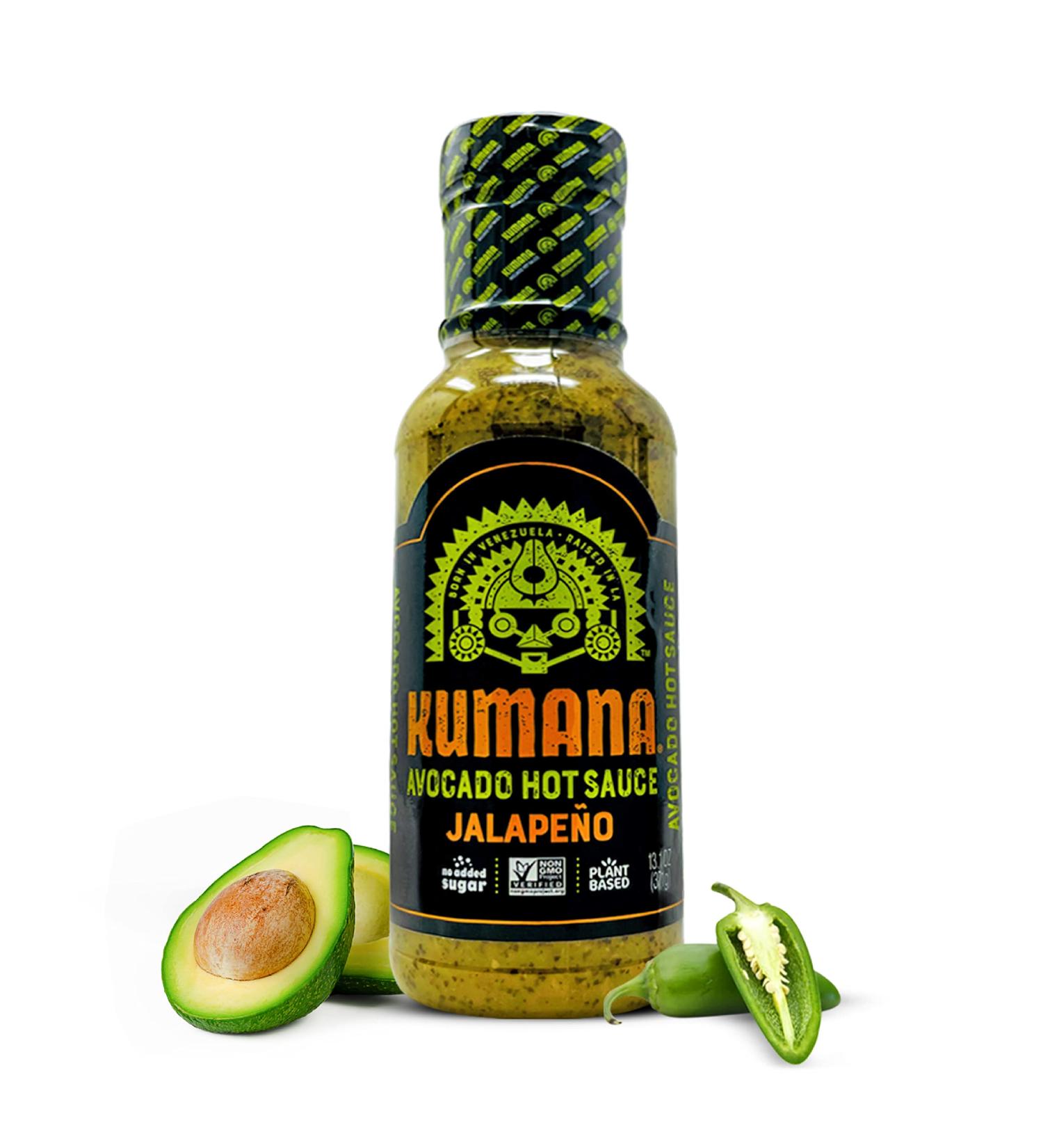 Kumana Avocado Hot Sauce Jalape o - Keto & Paleo Friendly, Sugar Free, Gluten Free, Low Carb - 13.1 oz Bottle - Buy Online on SooperMarket.com