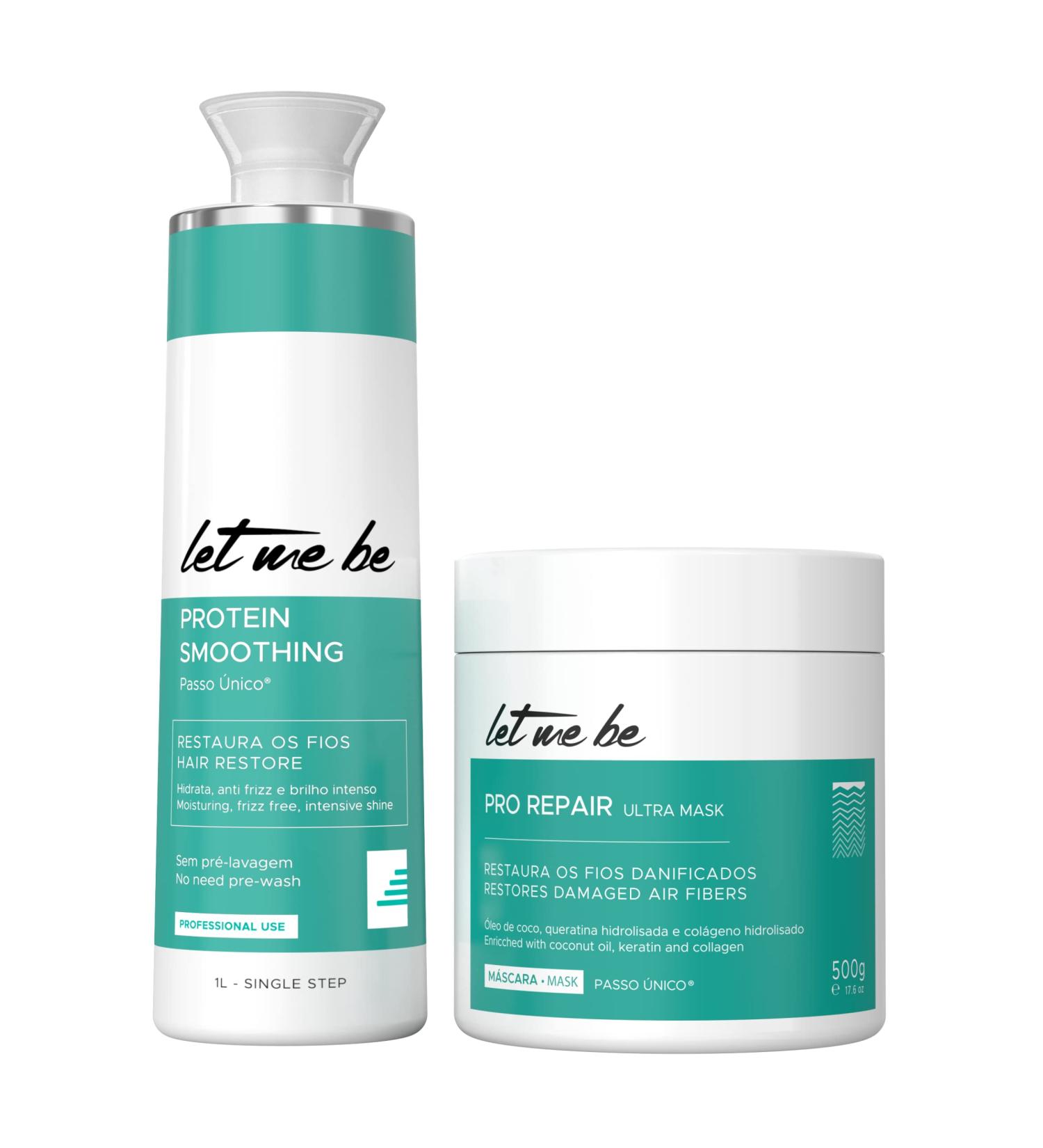 Let Me Be Smoothing Protein & Deep Repair Mask Duo | 1L + 500ml Professional Haircare Treatment - International Shipping Available - Buy Online on SooperMarket.com