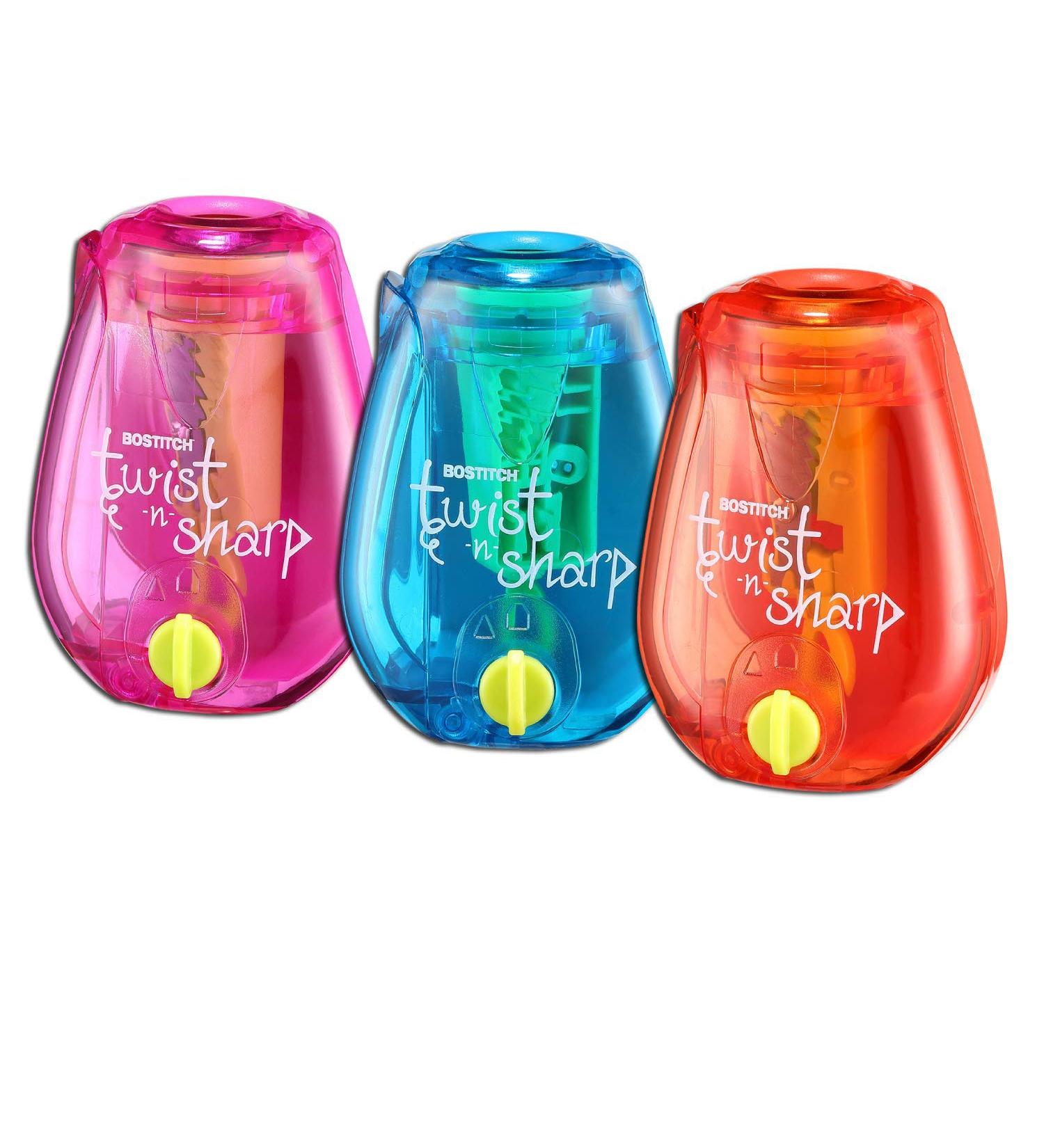 Bostitch Office Twist-N-Sharp Manual Pencil Sharpener Easy Open Tray Perfect for Kids Works with Colored Pencils & Makeup Pencils 3-Pack 3 Pack - Buy Online on SooperMarket.com