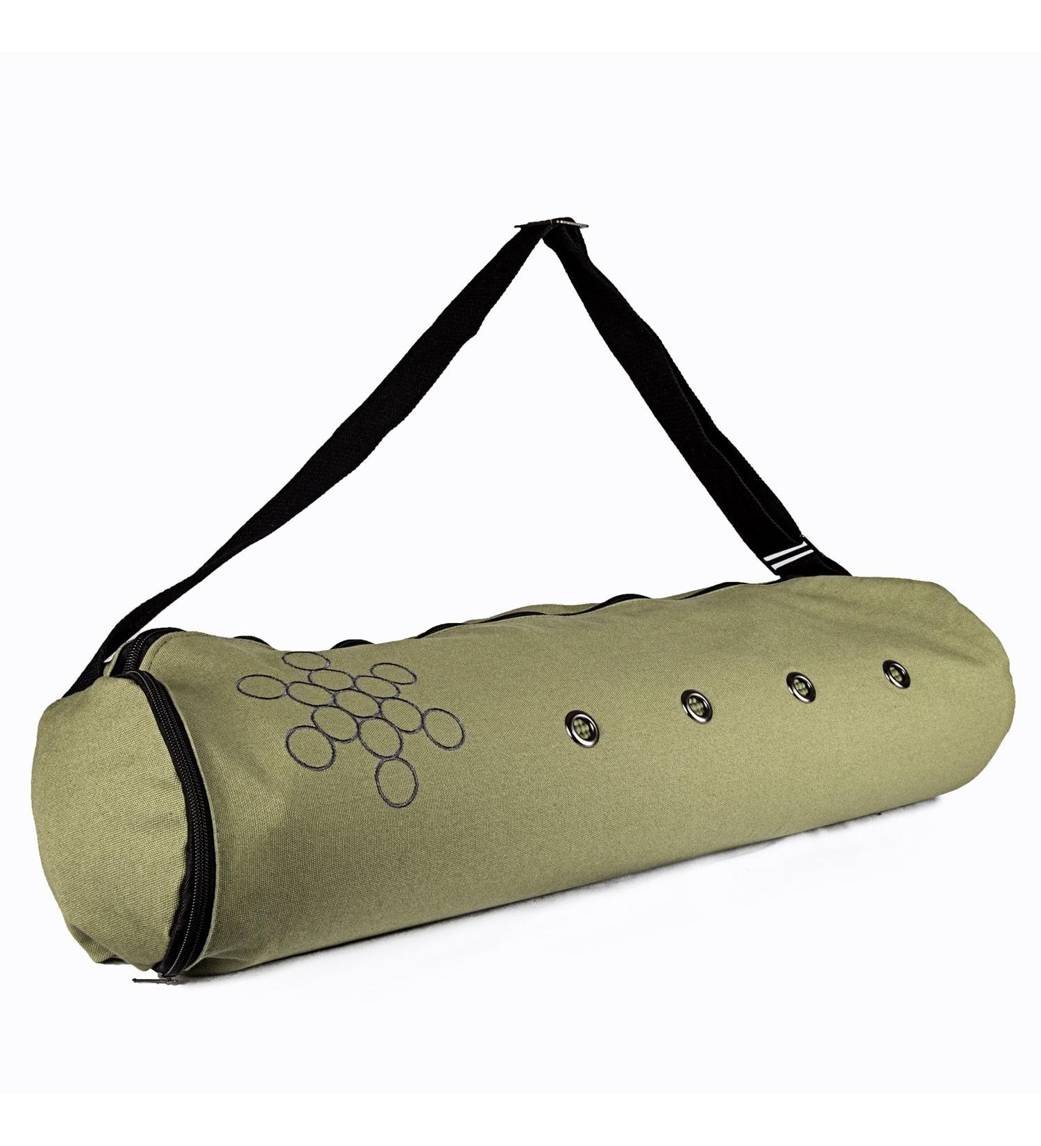 Peace Yoga Air Vent Yoga Mat Bag - Green Circles | Convenient & Stylish Storage - Buy Online on SooperMarket.com