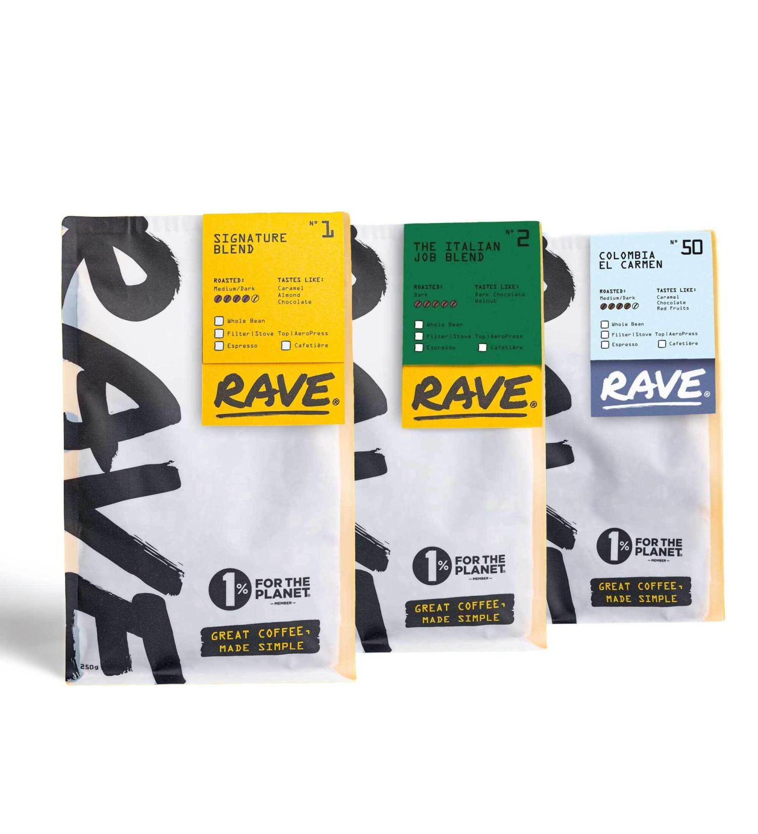 Rave Coffee Top Selling Whole Bean Bundle (Whole Bean) - Buy Online on SooperMarket.com