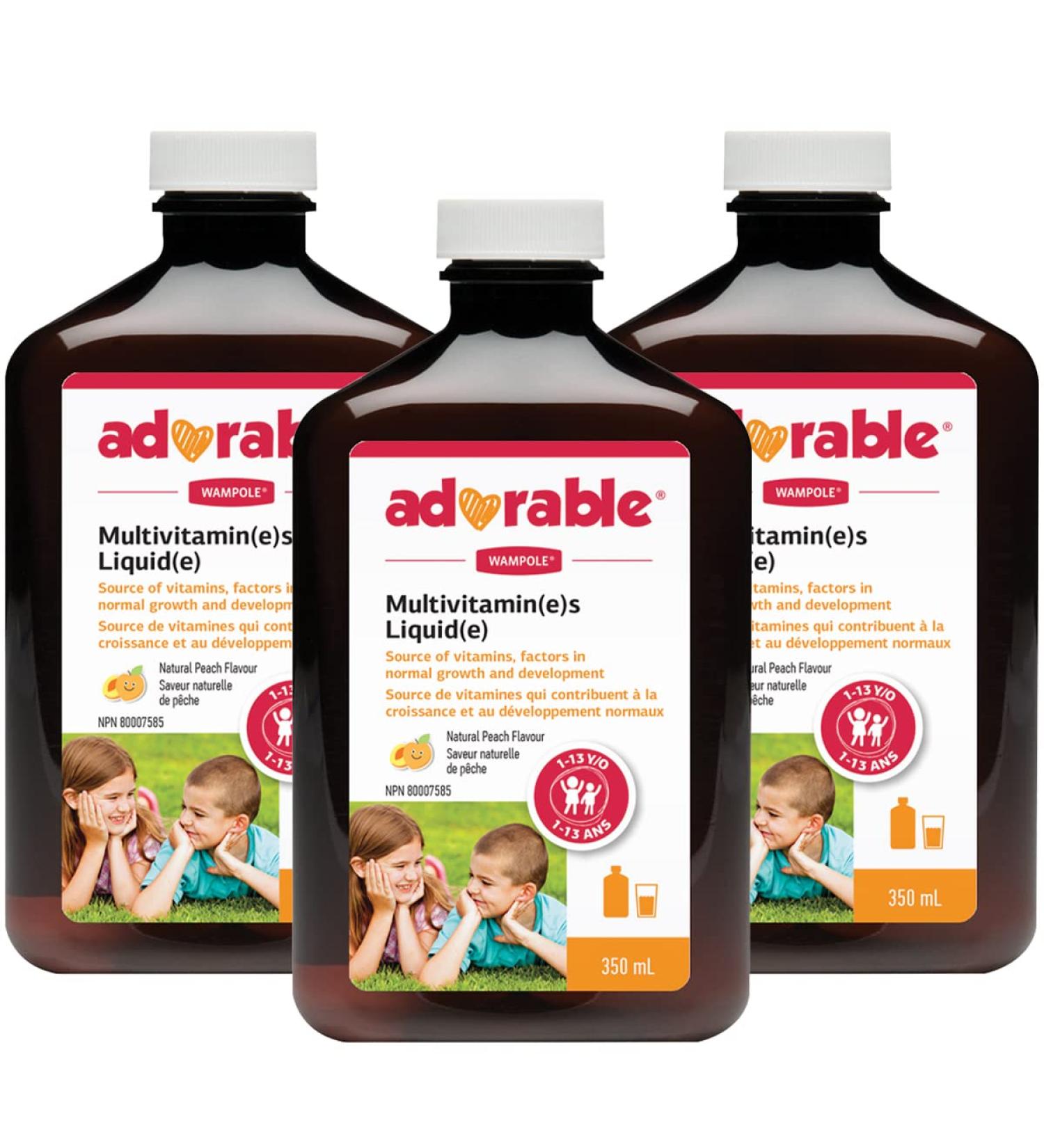 Wampole Adorable Kids Multivitamins Liquid Fast Liquid Absorption 350 ml (Pack of 3) - Buy Online on SooperMarket.com