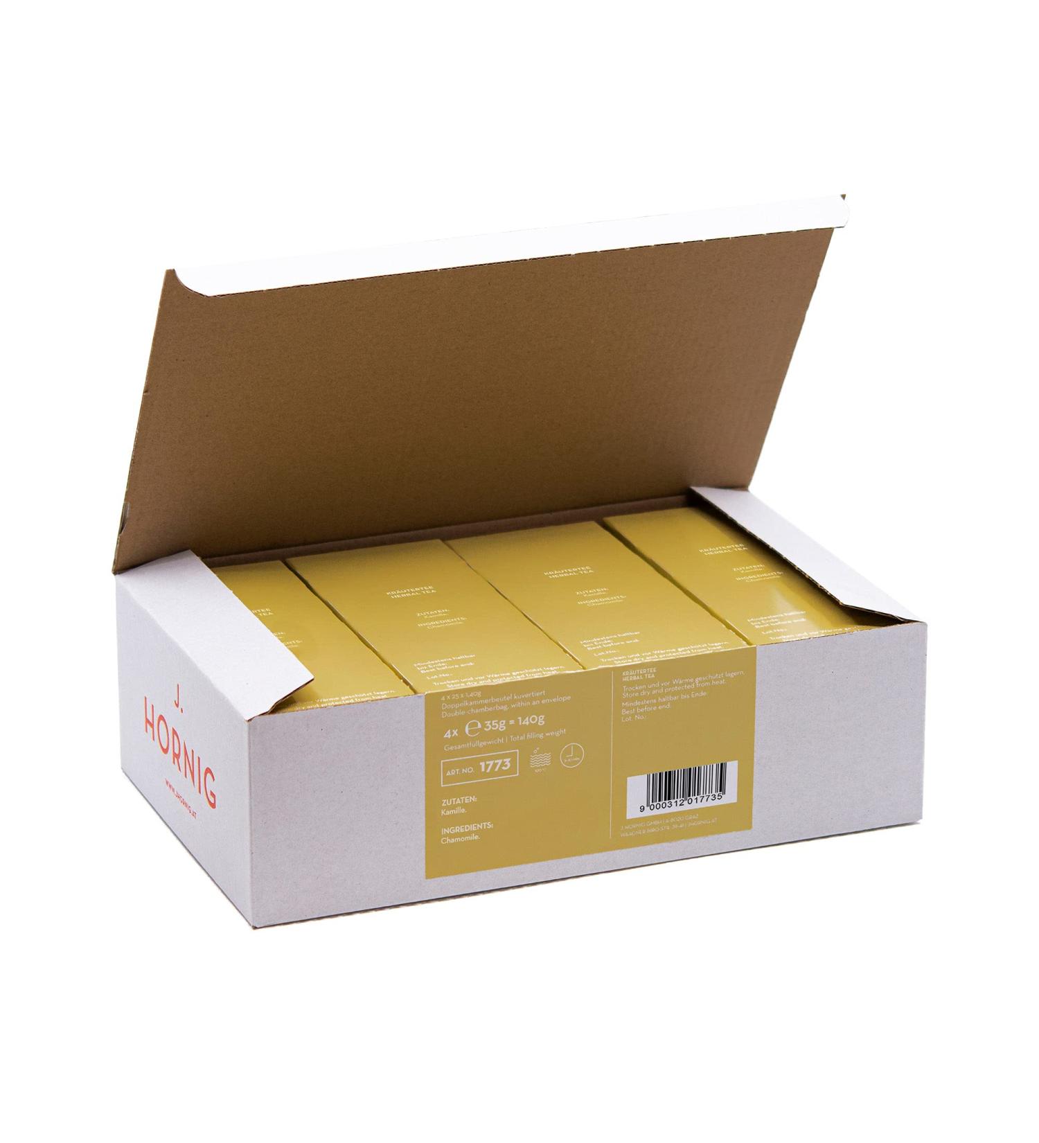 J. Hornig Chamomile Tea - Natural Flavorless Mild Taste | 4x25 Bags (100 Tea Bags) - International Shipping Available - Buy Online on SooperMarket.com