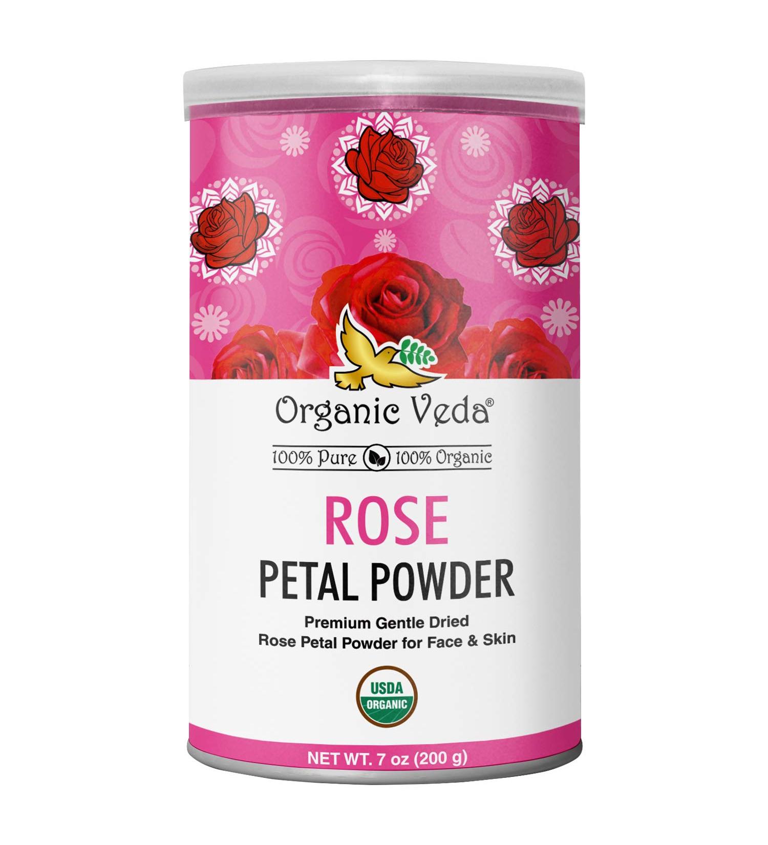 Organic Veda Edible Rose Petal Powder - Natural Powder for Cooking, Baking, DIY Beauty Products - 7oz - Buy Online on SooperMarket.com