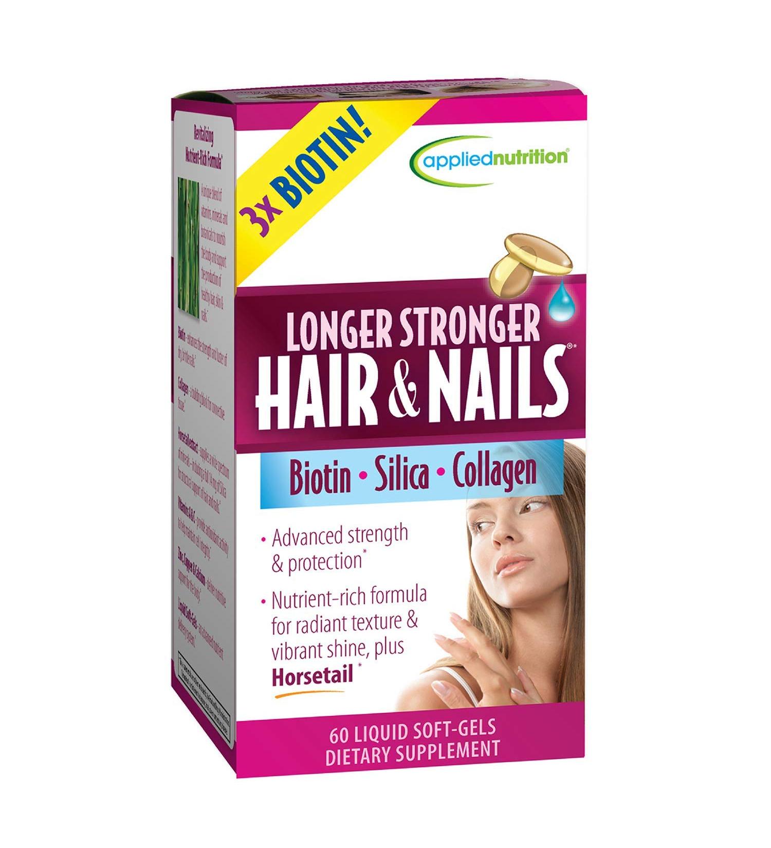 Applied Nutrition Longer Stronger Hair and Nails 60-Count - Promotes Growth and Strength | Shop Now - Buy Online on SooperMarket.com