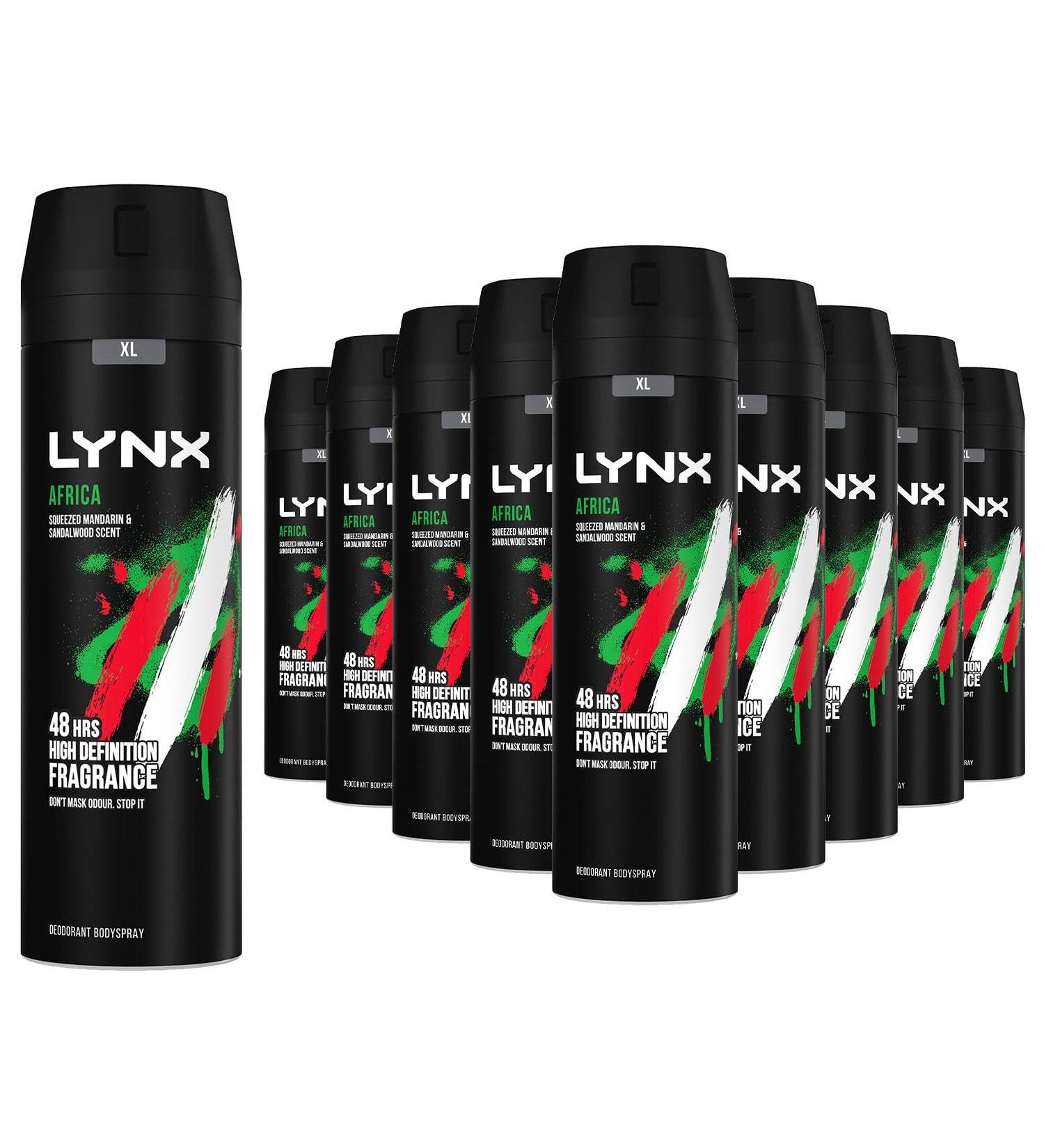 Lynx Africa Men's Fragrance Aluminium Free Masculine Body Spray Deodorant Fresh And Long Lasting Odour Protection 10 Pack of 200m. 1 count (Pack of 10) - Buy Online on SooperMarket.com