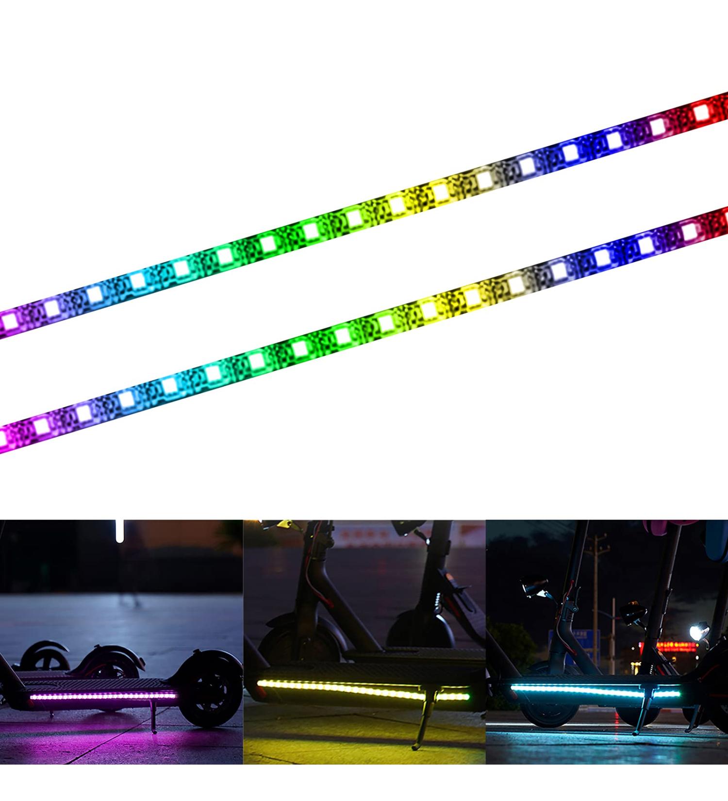 YHGSEE Electric Scooter LED Strip Light 2 Pack - Night Cycling Colorful Lamp for Xiaomi M365/pro & Ninebot/Mercane - Waterproof Safety Skateboard Accessory - Buy Online on SooperMarket.com