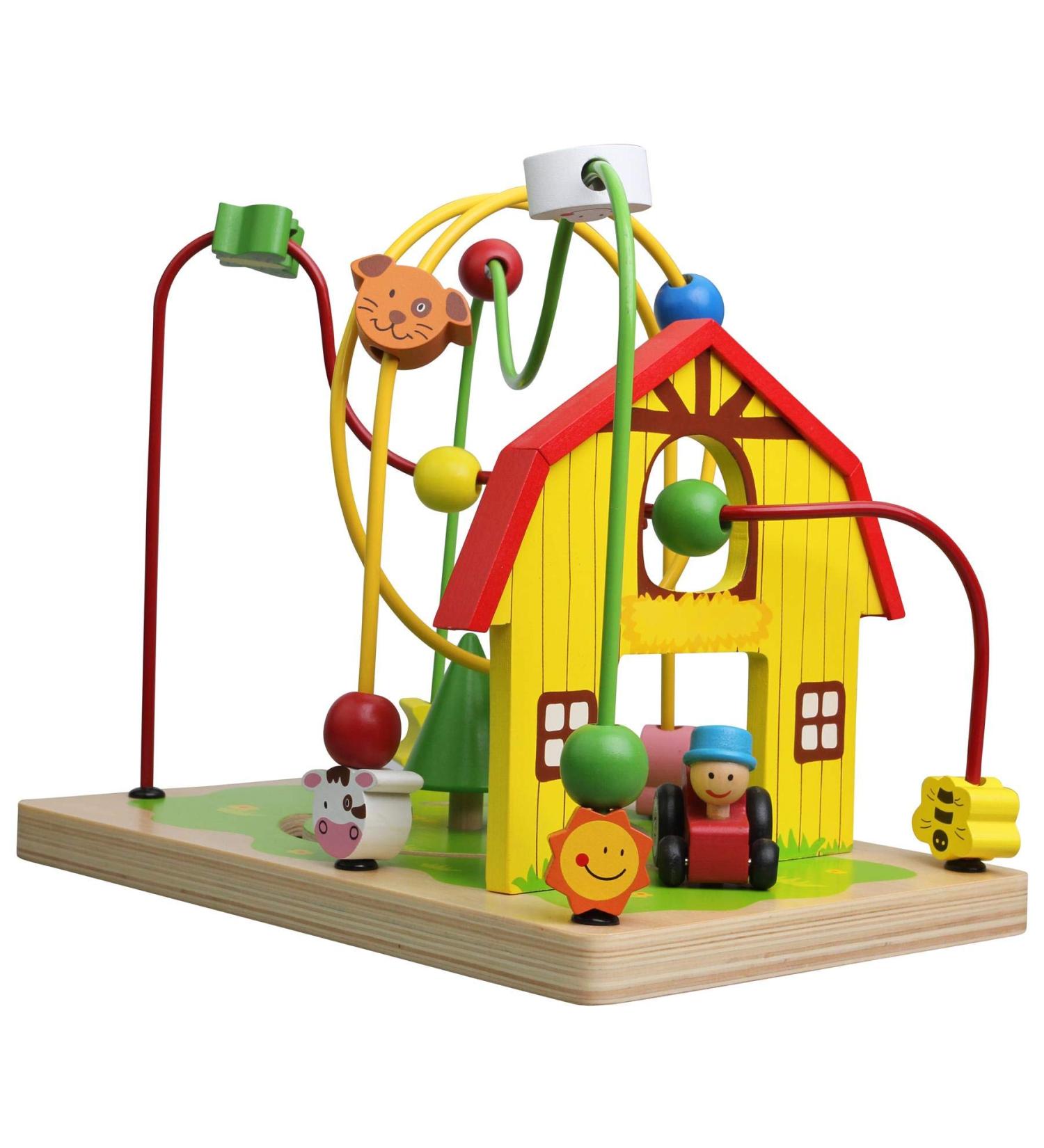 Sky-Blue L10062 Wooden Mototrik Loop | Colorful Labyrinth Farm Toy for Kids | International Shipping Available - Buy Online on SooperMarket.com