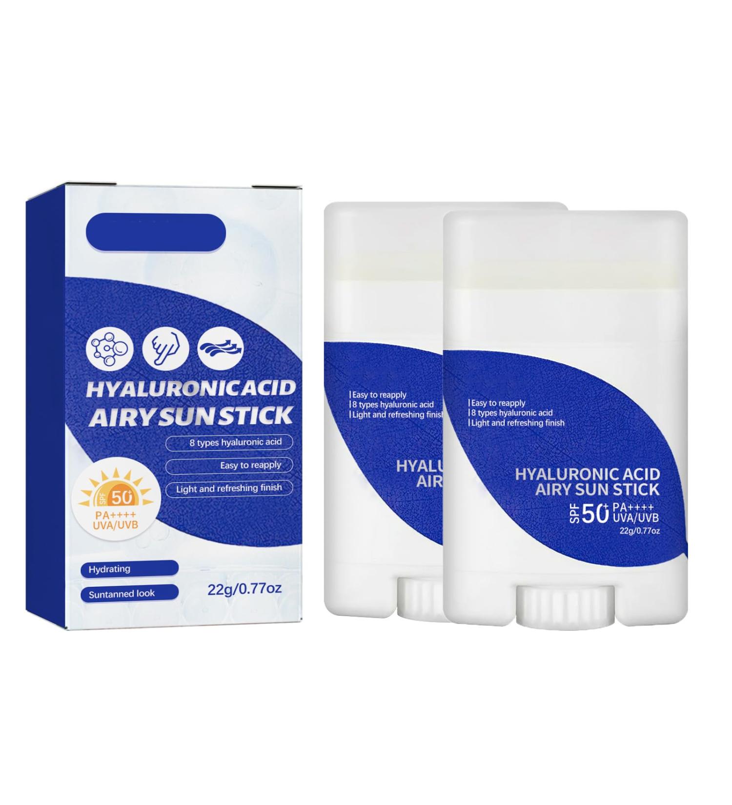 Hyaluronic Acid Watery Sun Stick Sun Sunscreen Korean Face Sunscreen SPF50+ PA++++ Face Moisturiser Hyaluronic Acid Sunscreen Face Sun Cream Anti Aging Sunscreen Daily Sunscreen With No White Cast - Buy Online on SooperMarket.com