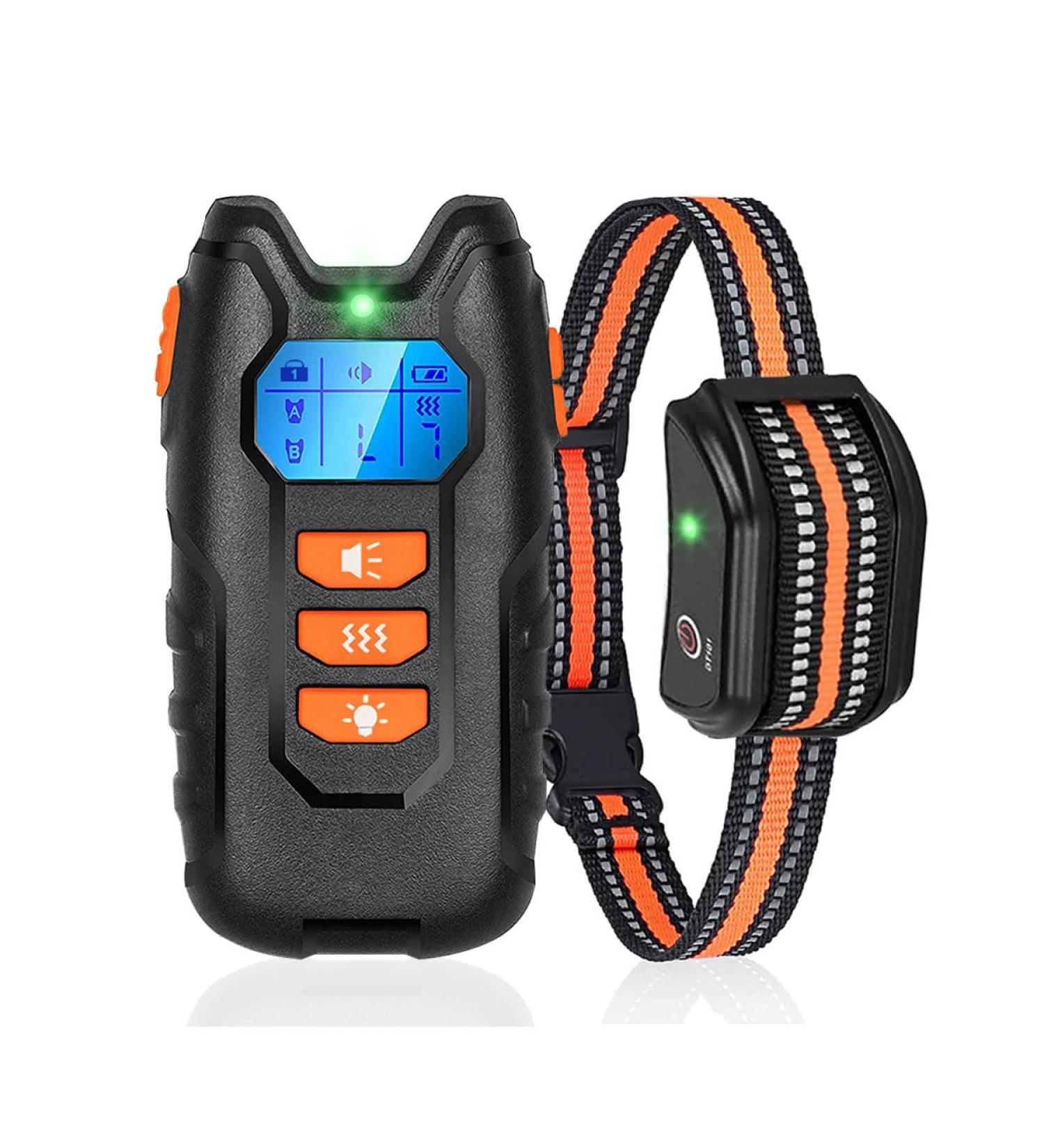 Dog Training Collar with Remote Sound & Vibration Training Modes USB Rechargeable IP67 Waterproof 1000FT Remote Range Remote Anti Bark Collar for Small Medium Large Dogs Orange - Buy Online on SooperMarket.com