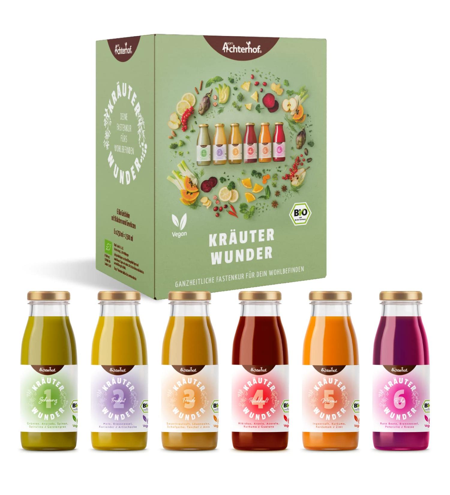 Herbal Miracle 1-Day Fasting Cure - 6 Organic Bottles | First Herbal Fasting Remedy | Achterhof Quality - Buy Online on SooperMarket.com