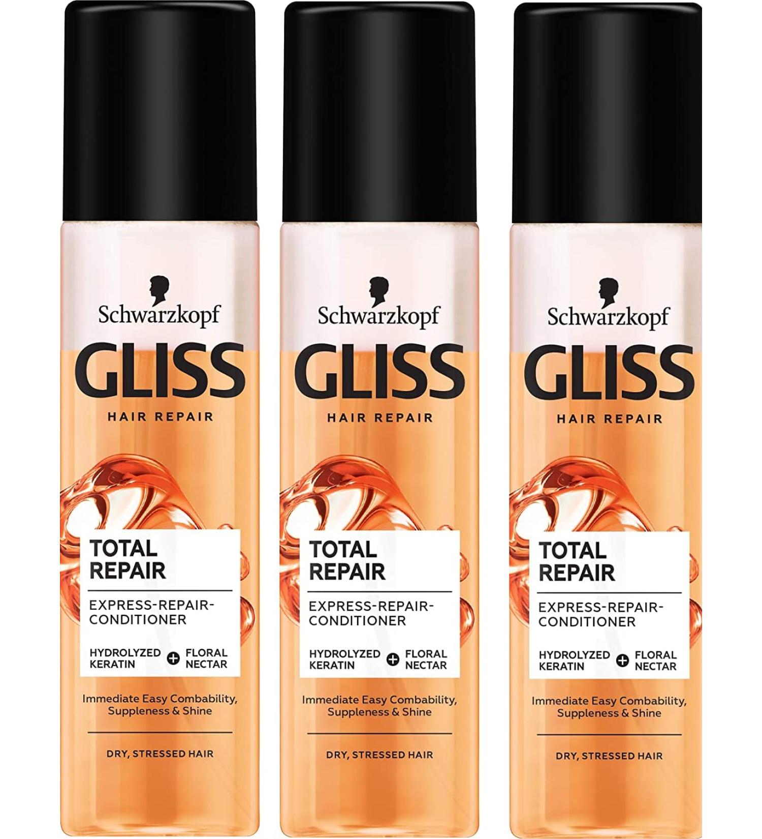 Pack of 3 Gliss Kur Anti-Burdock Spray TOTAL REPAIR - 200ml Express Repair Conditioner | International Shipping Available - Buy Online on SooperMarket.com