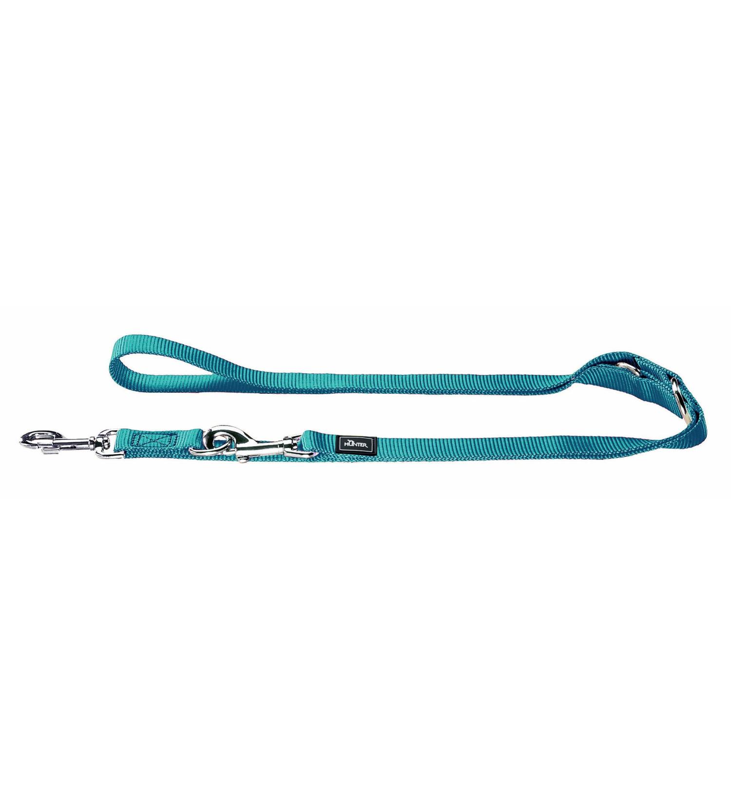 HUNTER Adjustable leash made of soft non-slip nylon classic 1.5 x 200 cm petrol petrol 1.5 x 200 cm