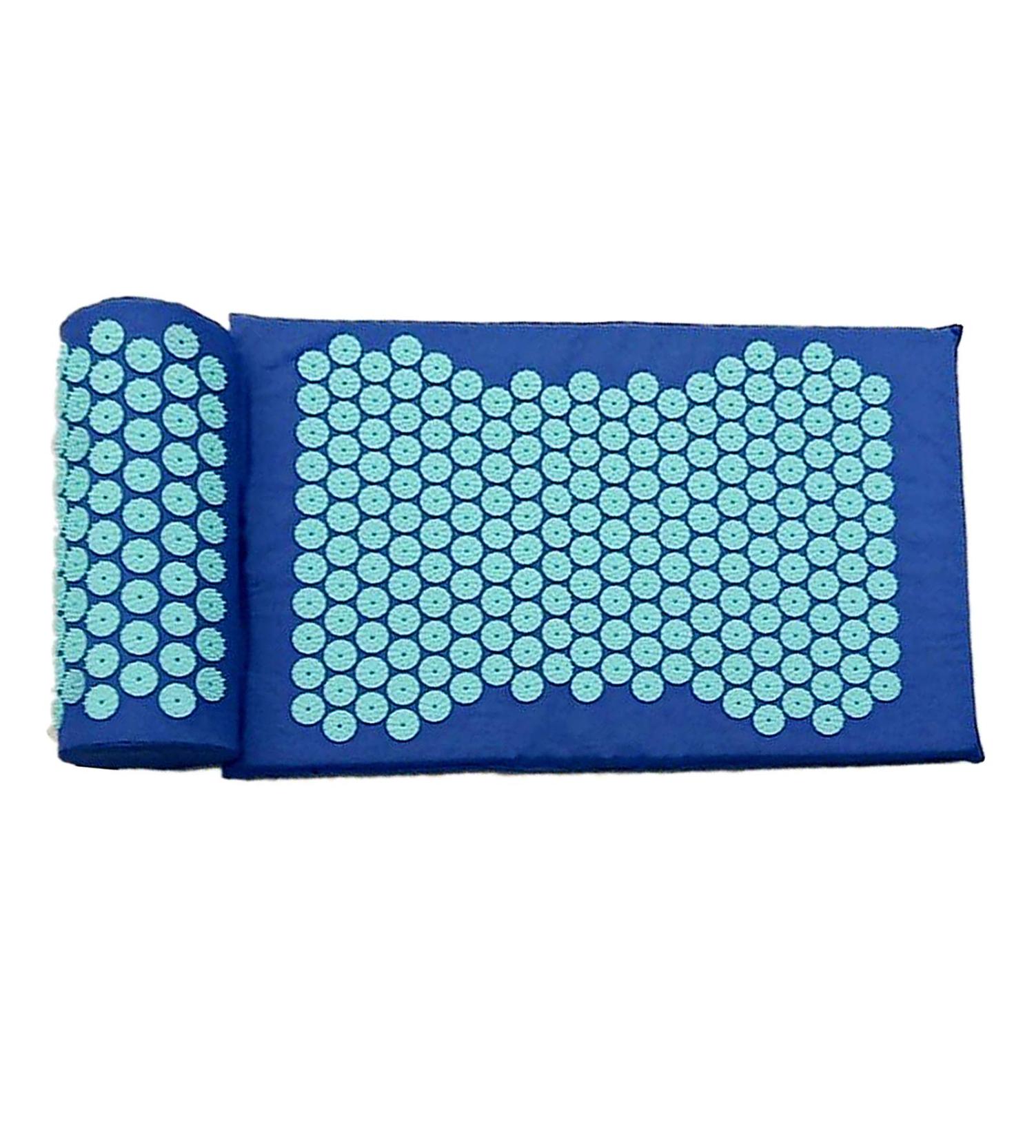 Almencla Neck - Acupressure Mat and Pillow Set - Relieves Stress Back Neck Blue - Buy Online on SooperMarket.com