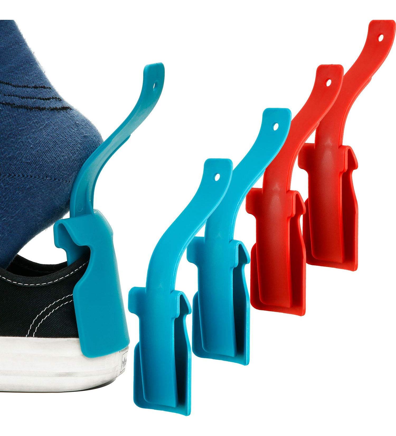 Lazy Shoe Helper Set - Portable Shoe Slider Tool for Easy On/Off - Blue/Red - One Size Fits Most - Buy Online on SooperMarket.com