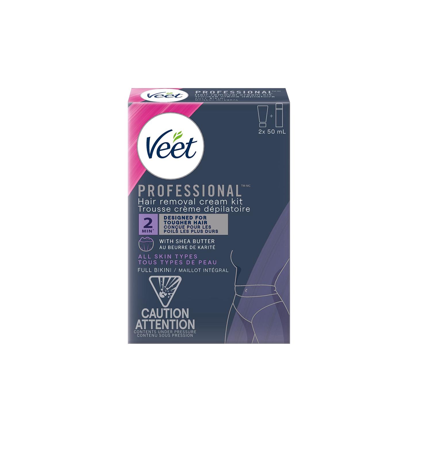 VEET Professional Hair Removal Cream Full Bikini Kit All Skin Types 2x50 mL - Buy Online on SooperMarket.com