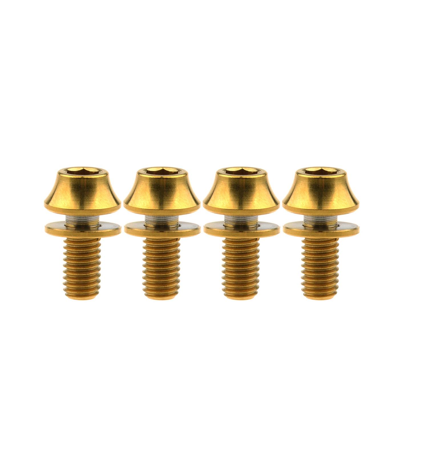 Wanyifa Titanium M5x12mm Bicycle Water Bottle Cage Bolts with Washers - Pack of 4 Gold - Buy Online on SooperMarket.com