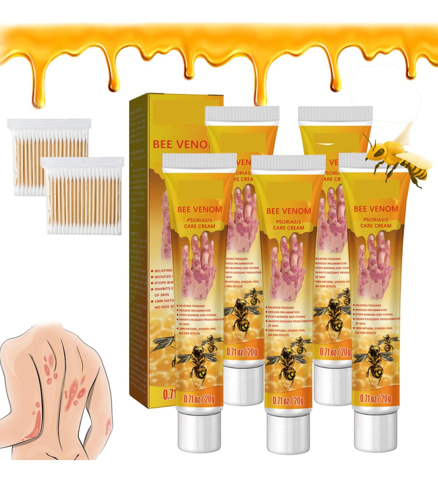 RJDJ Bee Venom Psoriasis Treatment Cream - Professional New Zealand Formula for All Skin Types (5PC) - Buy Online on SooperMarket.com