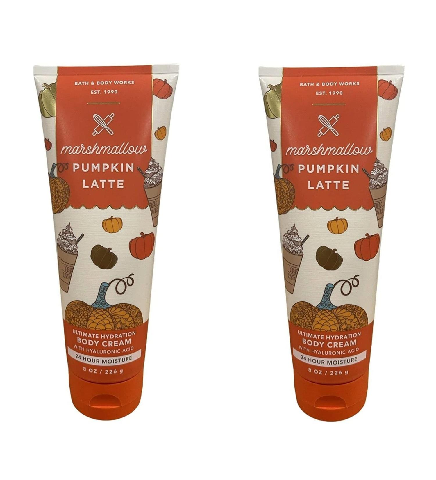Bath and Body Works Marshmallow Pumpkin Latte 2 Pack Ultra Shea Body Cream 8 Oz. (Marshmallow Pumpkin Latte) Marshmallow Pumpkin Latte 8 Ounce (Pack of 2)