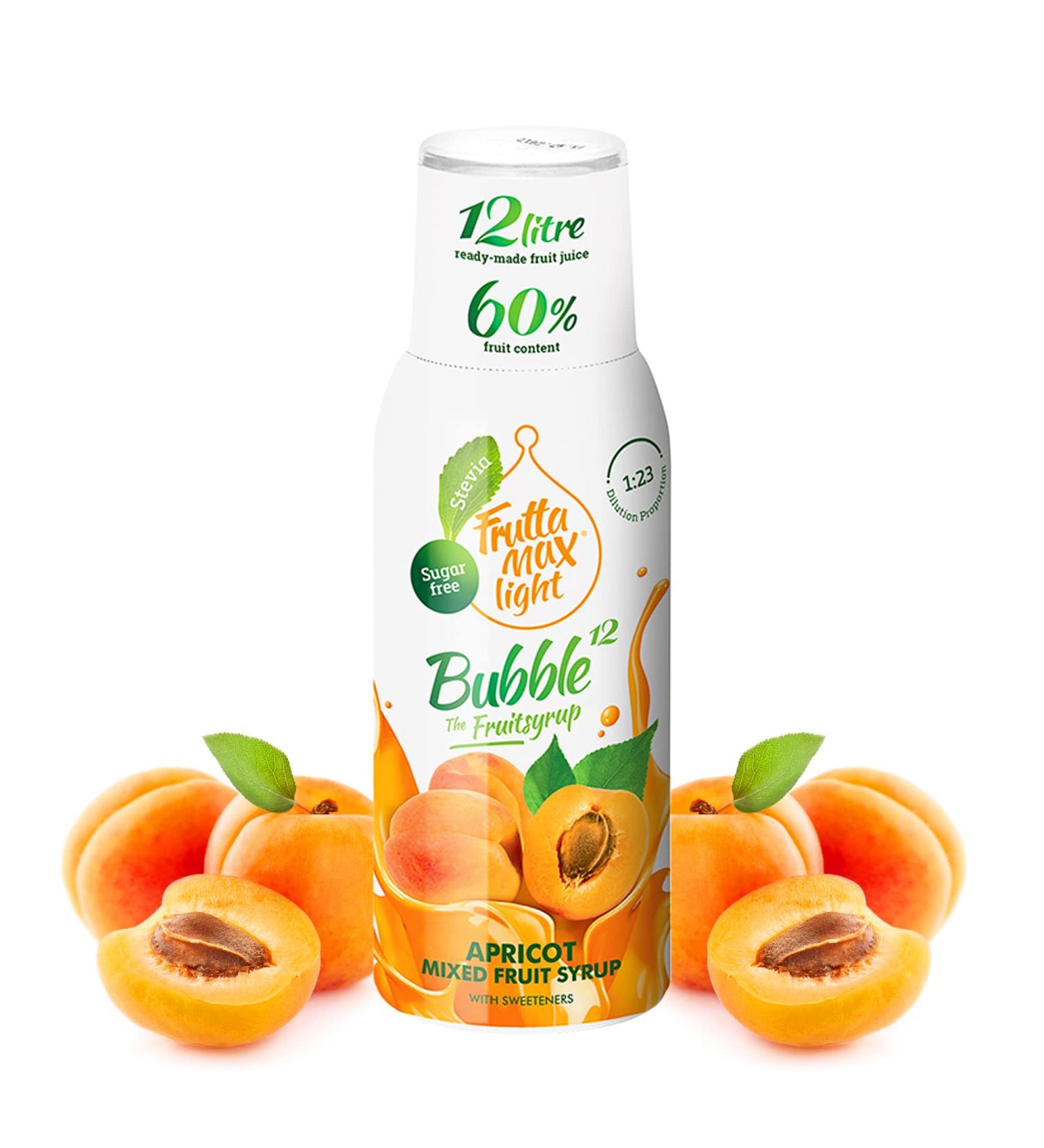 Light - Low Carb - Fitness Syrup by FruttaMax | Zero Sugar | with Stevia | 60% Fruit Content 500ml (Apricot Light) Apricot - Light 500 ml (Pack of 1) - Buy Online on SooperMarket.com